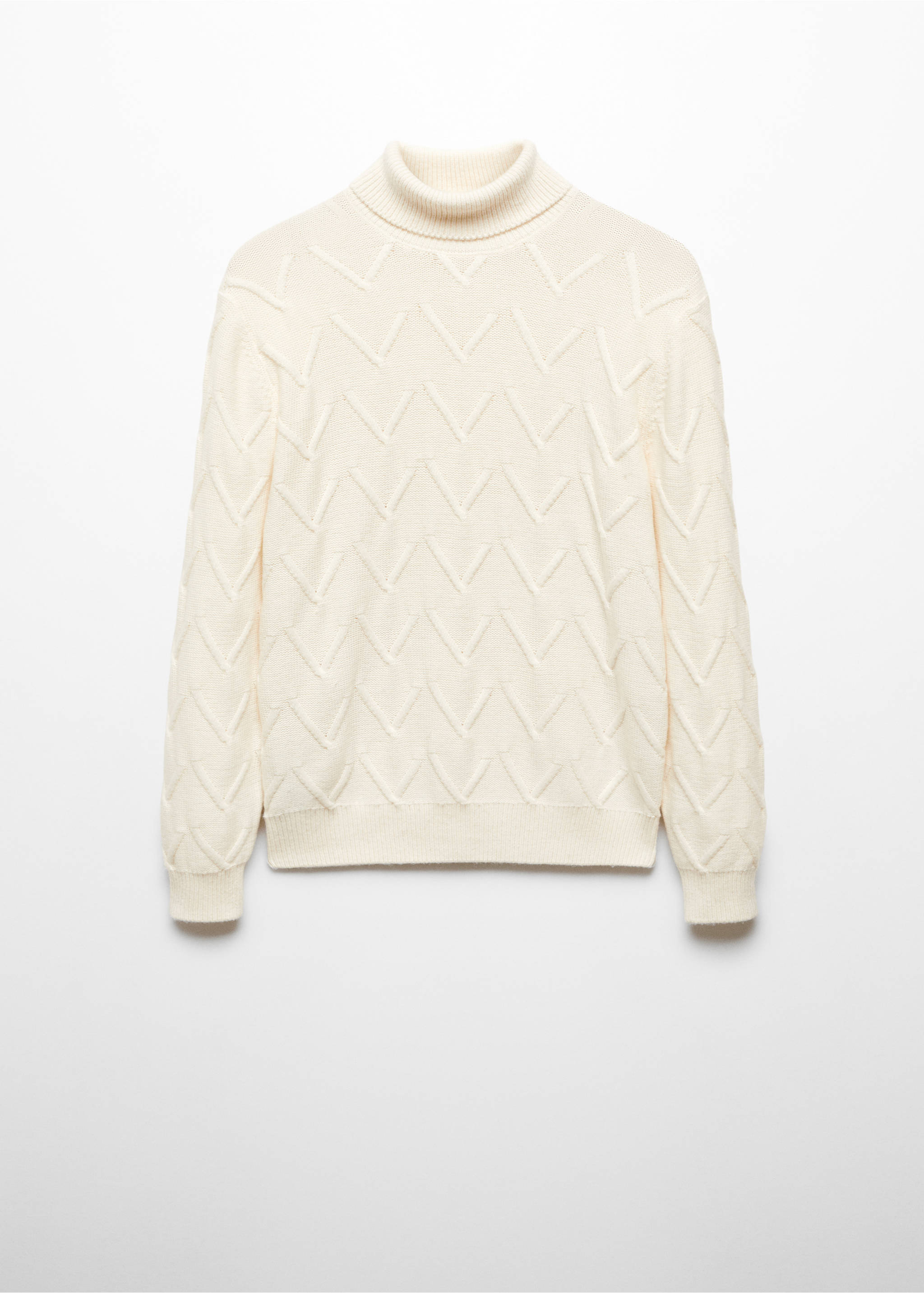 Structured wool sweater - Article without model, White. Ref: 57017753-00.