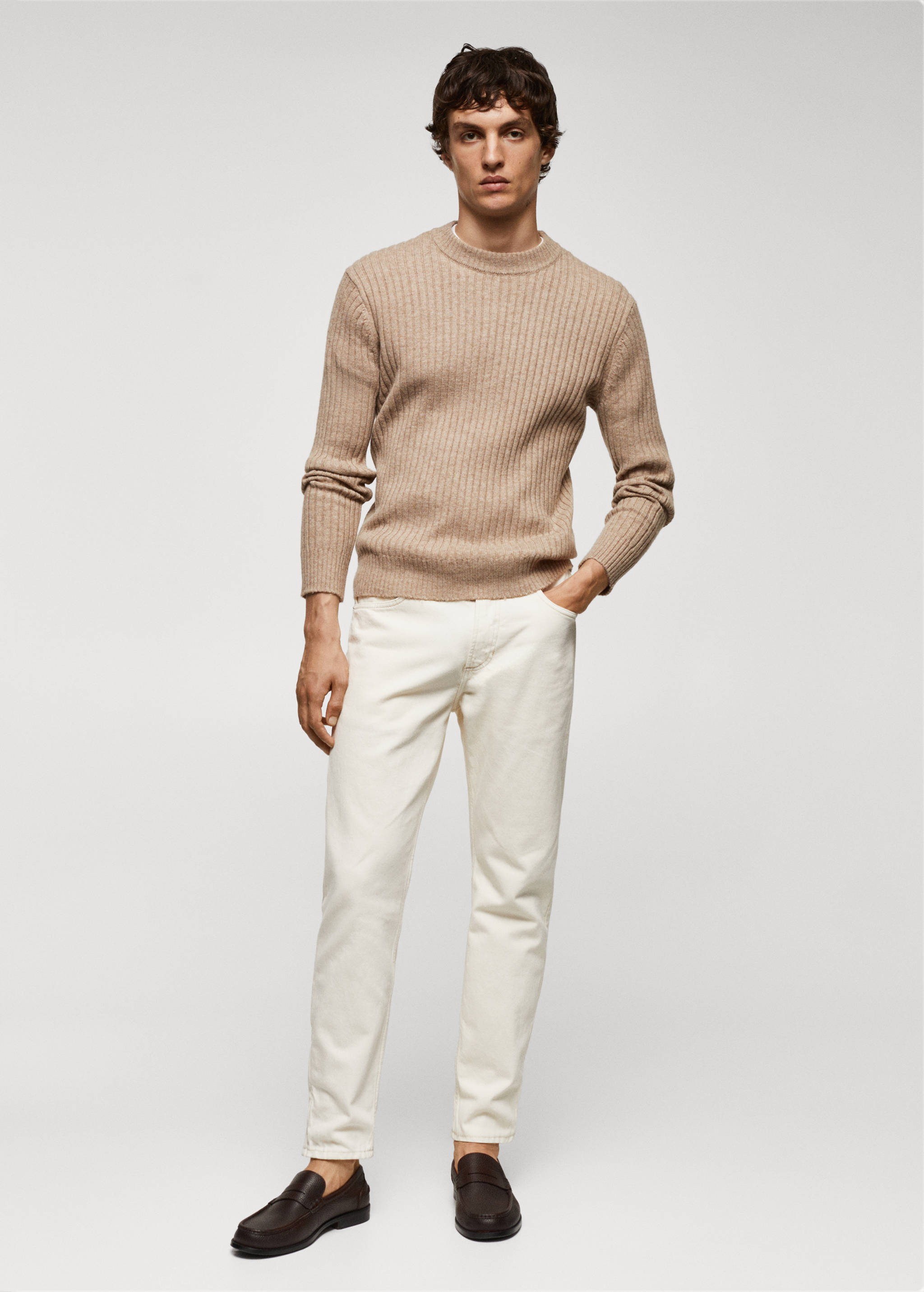 Ripp-Pullover aus Wollgemisch - Allgemeine Ansicht