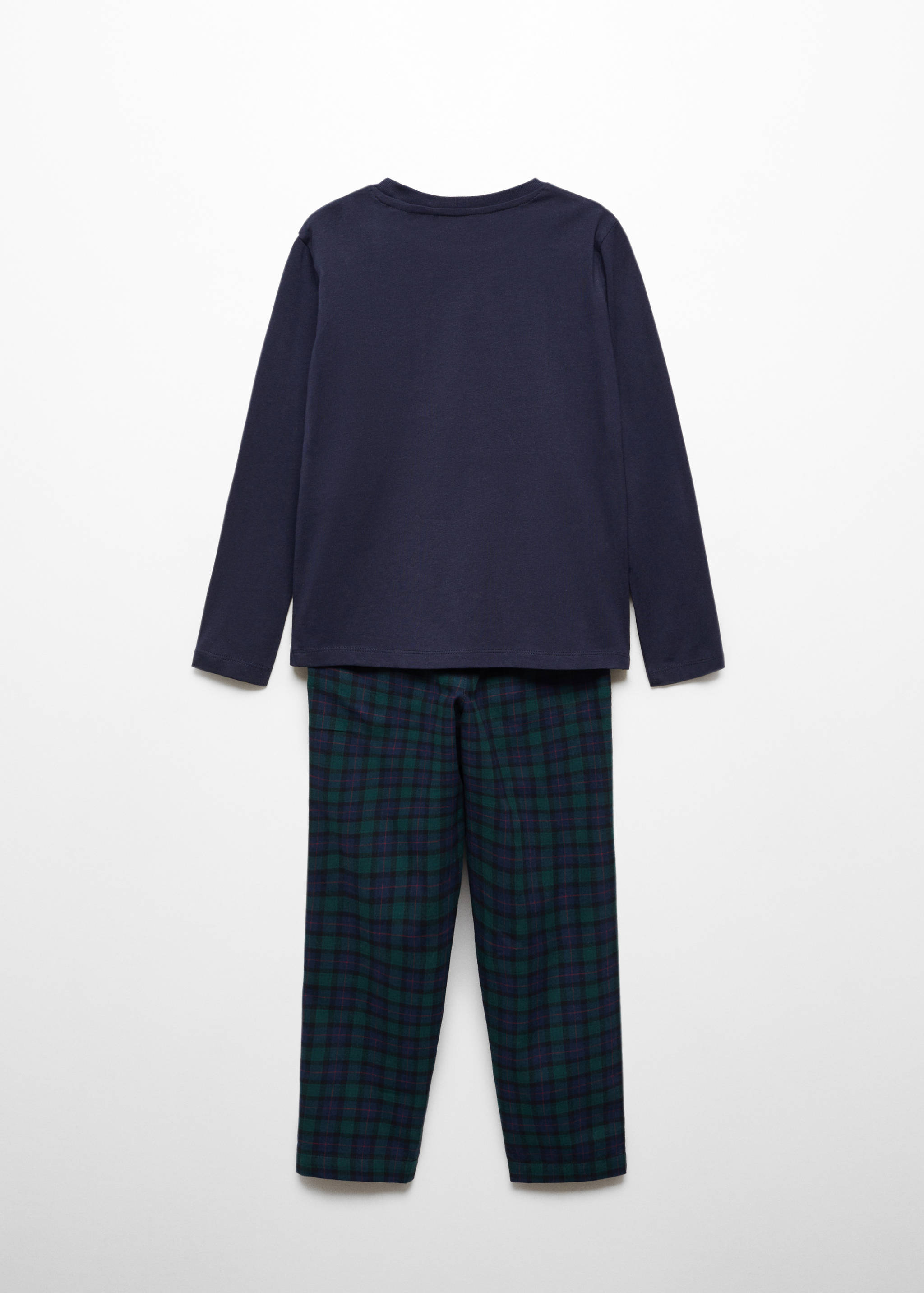 Tweedelige lange geruite pyjama - Achterkant van het artikel