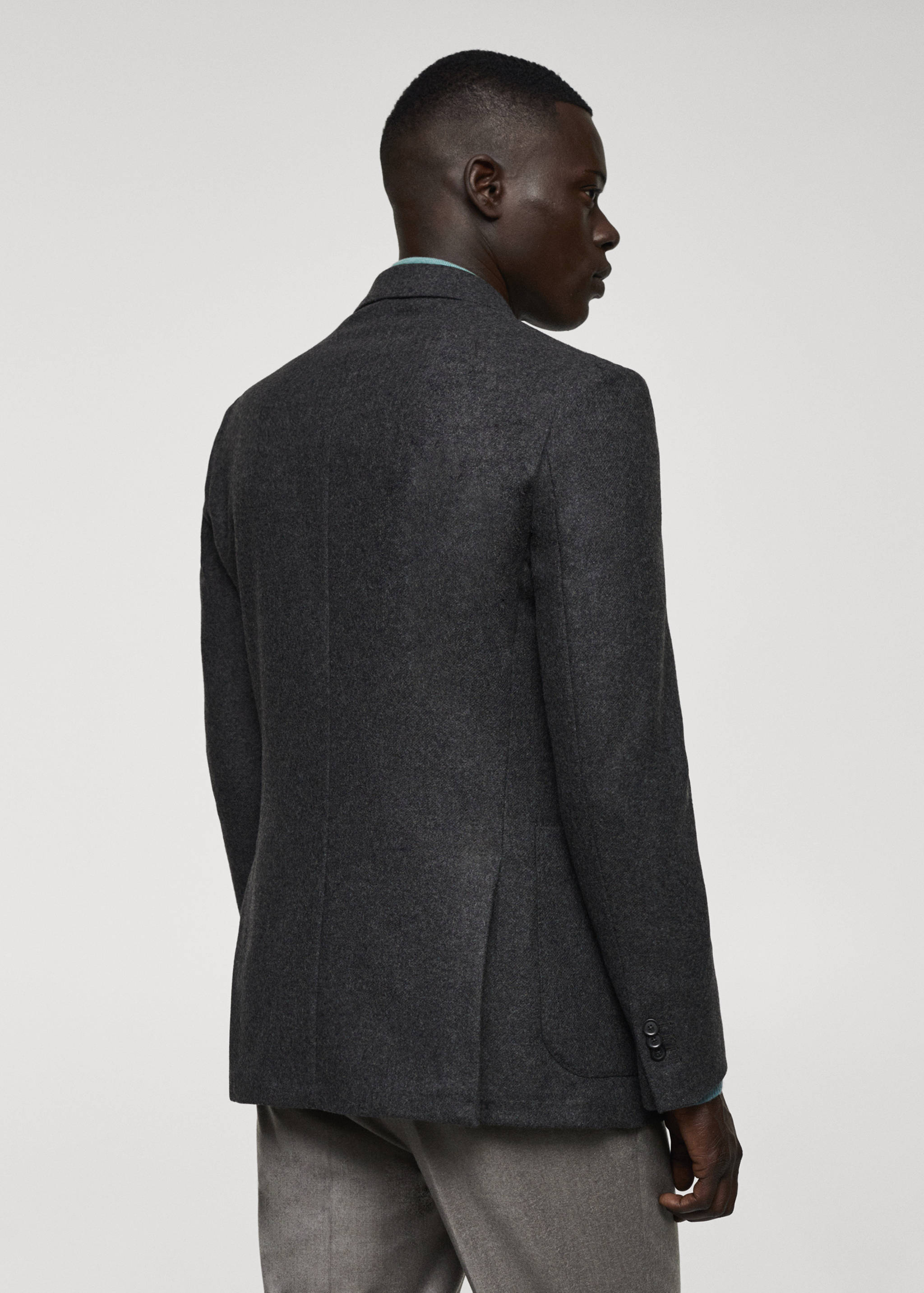 Virgin wool combined blazer - Reverse of the article
