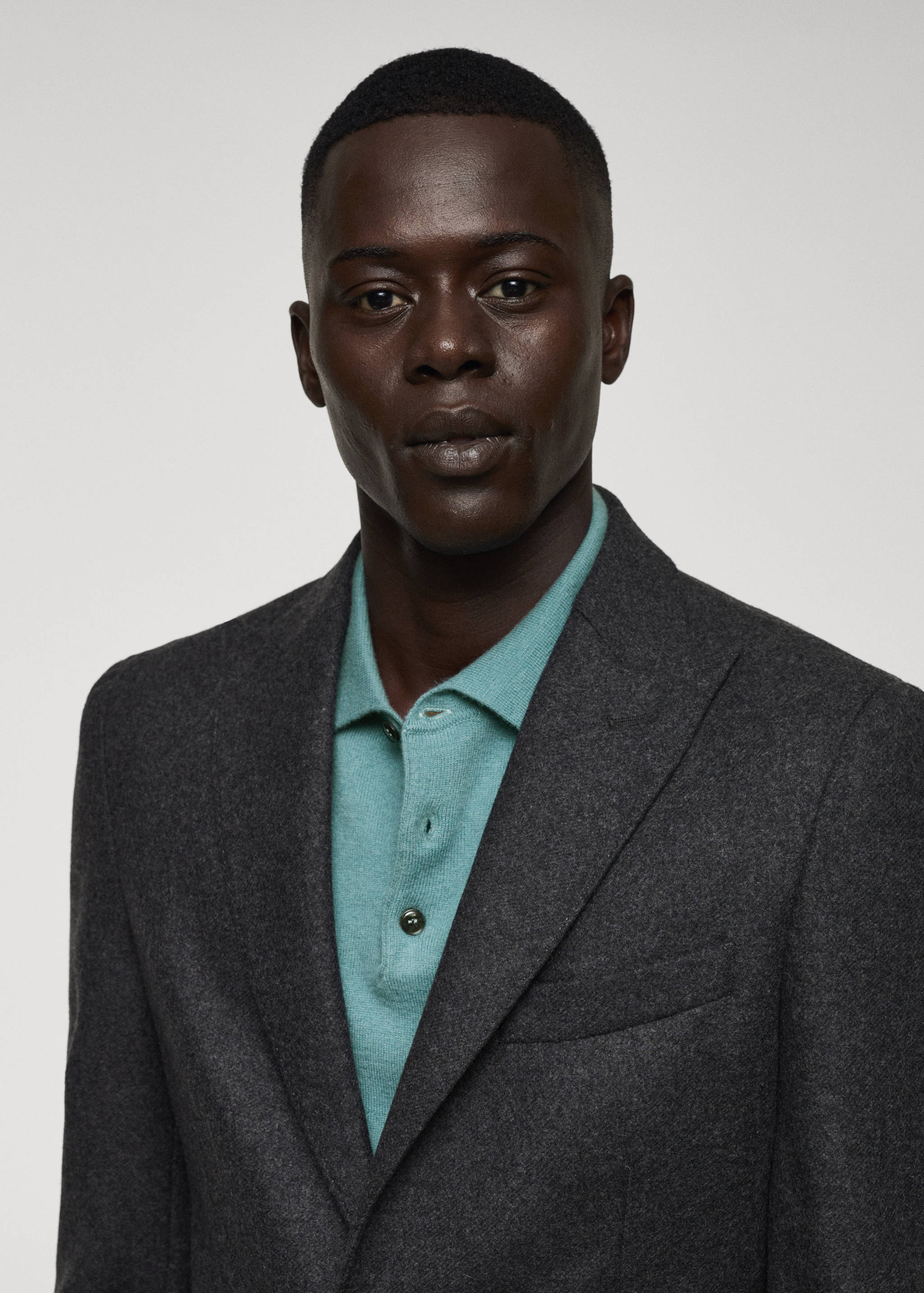 Virgin wool combined blazer - Details of the article 1