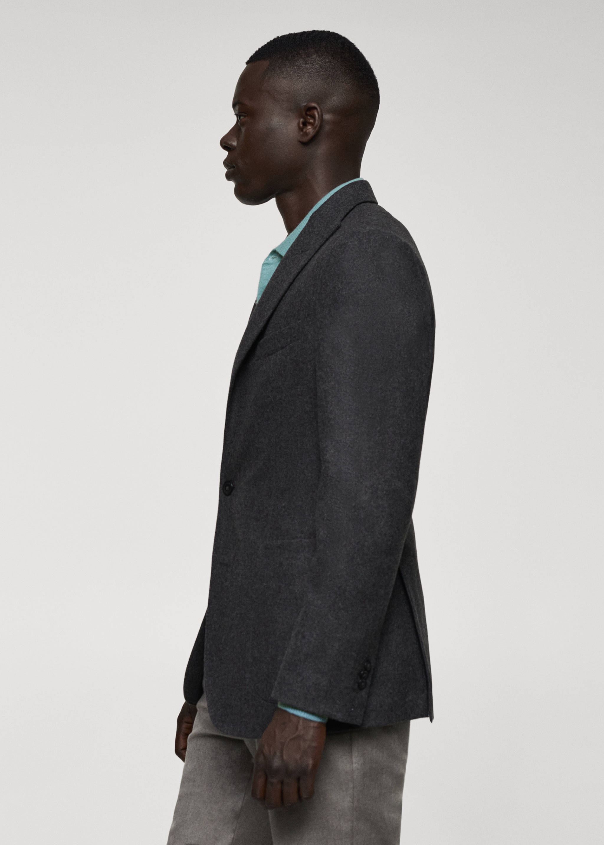 Virgin wool combined blazer - Details of the article 2