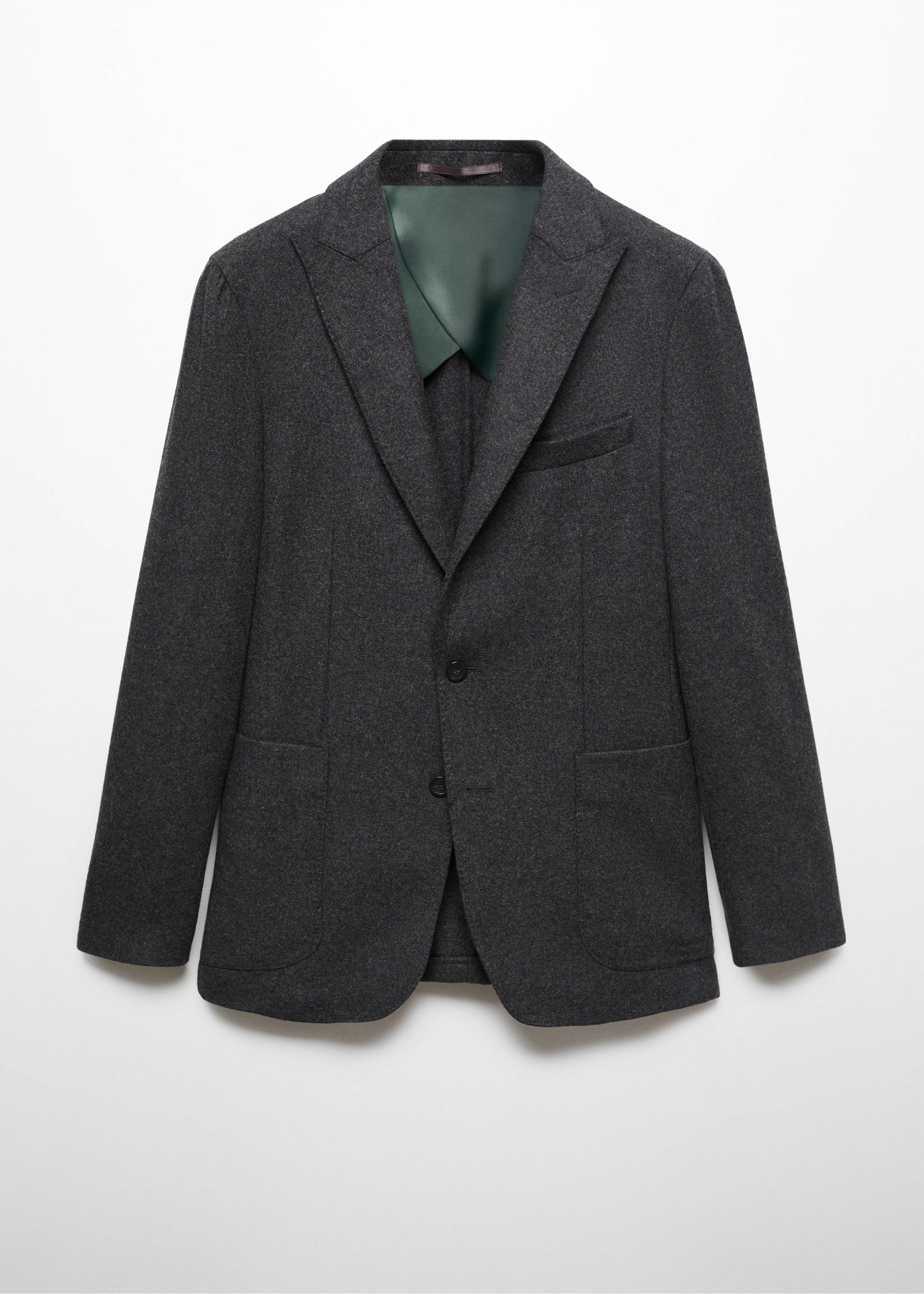 Virgin wool combined blazer - Article without model, Grey. Ref: 57018635-00.
