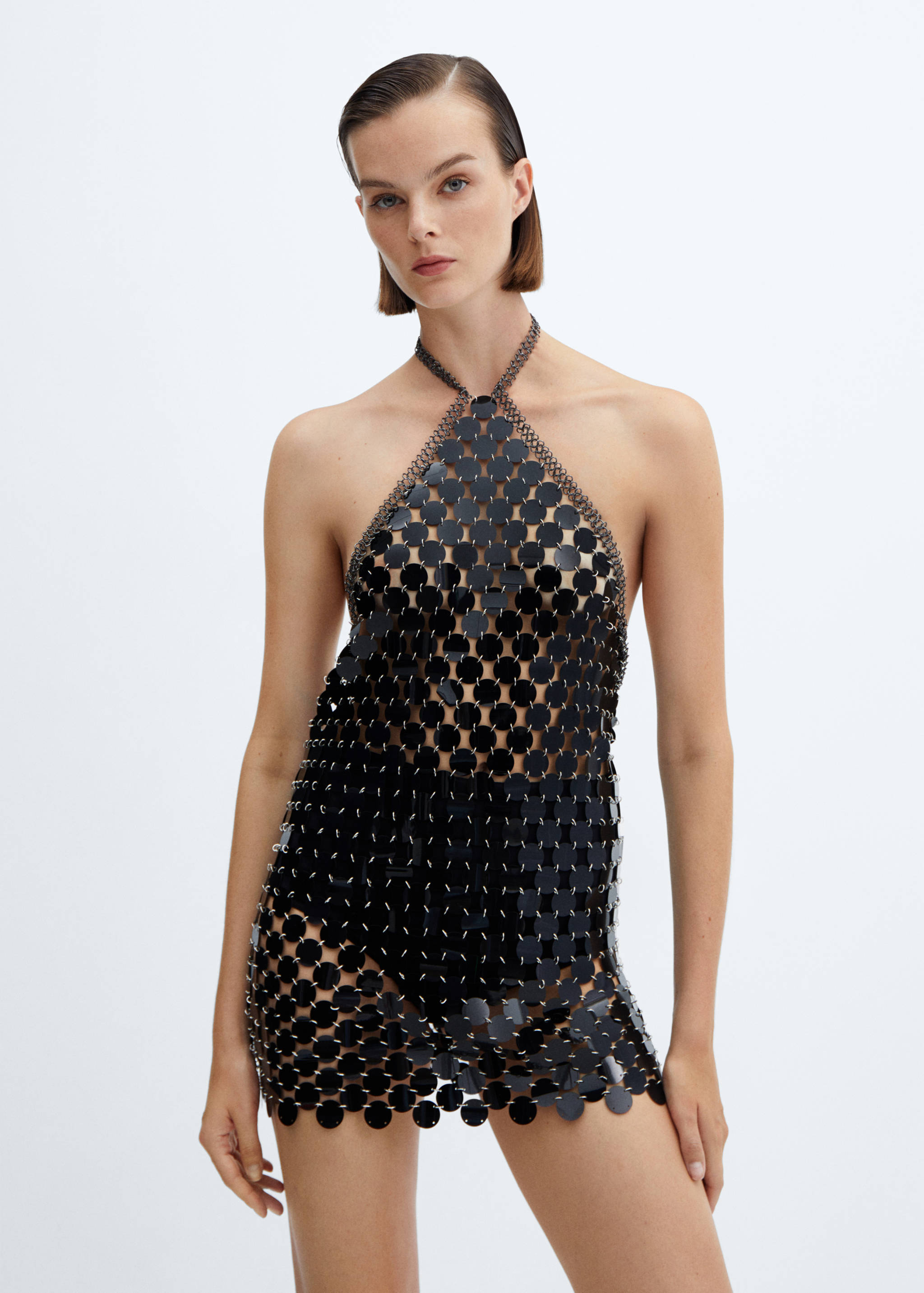 Dress with metallic discs - Medium plane