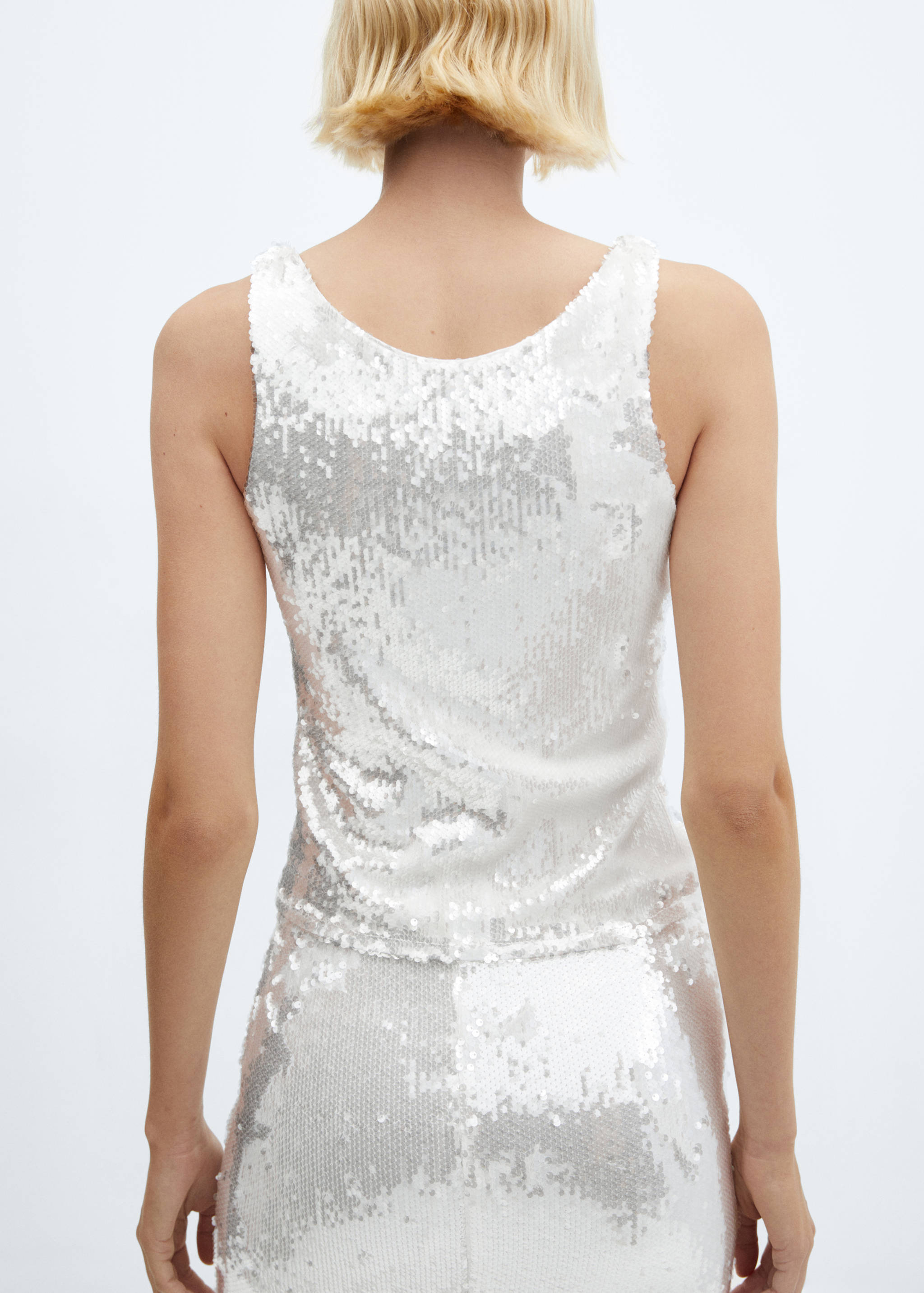 Sequined tank top - Reverse of the article