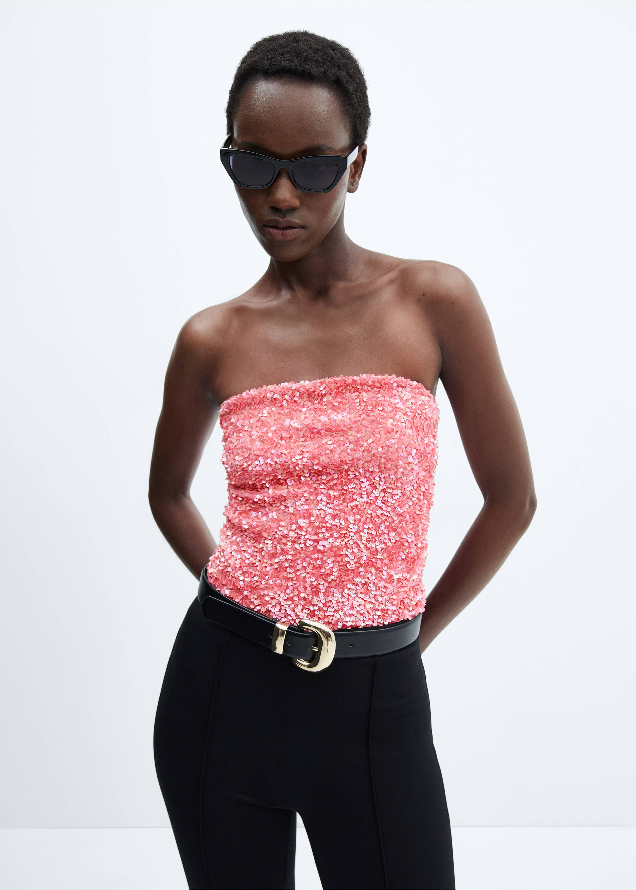 Body paillettes - Plan moyen, Rose. Ref: 57019108-00.