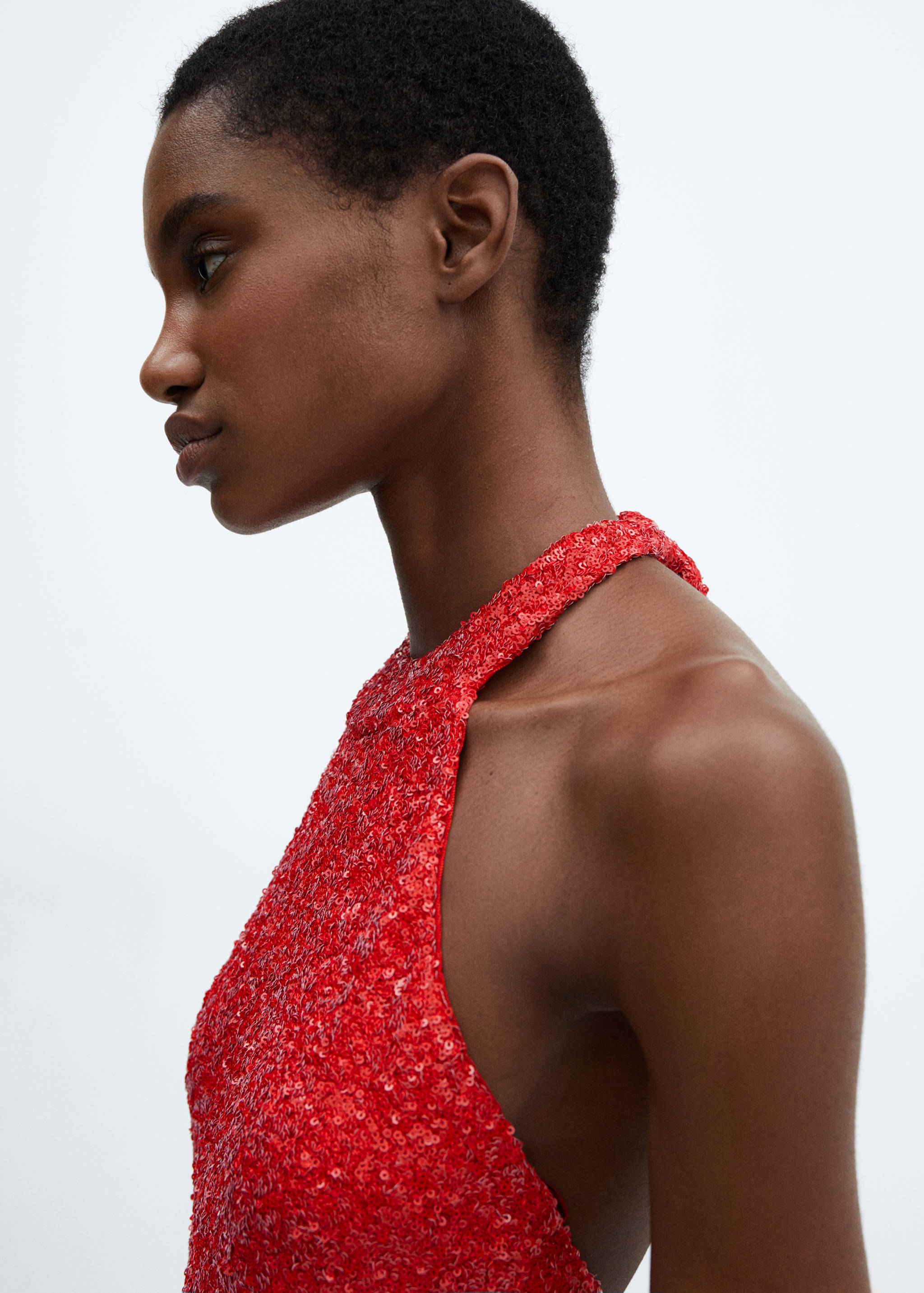 Sequined halter neck dress - Details of the article 1