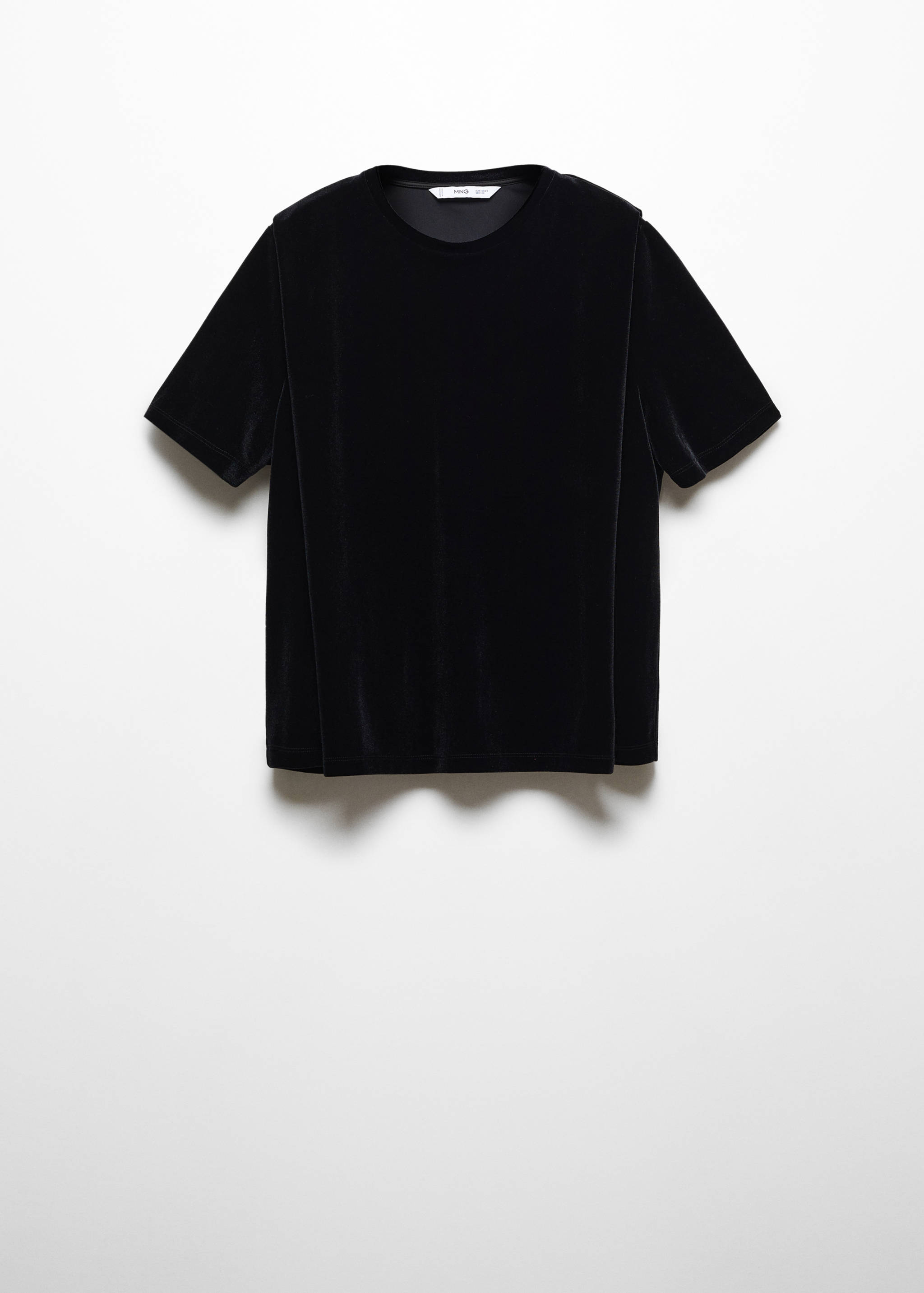 T-shirt with velvet shoulder pads - Article without model