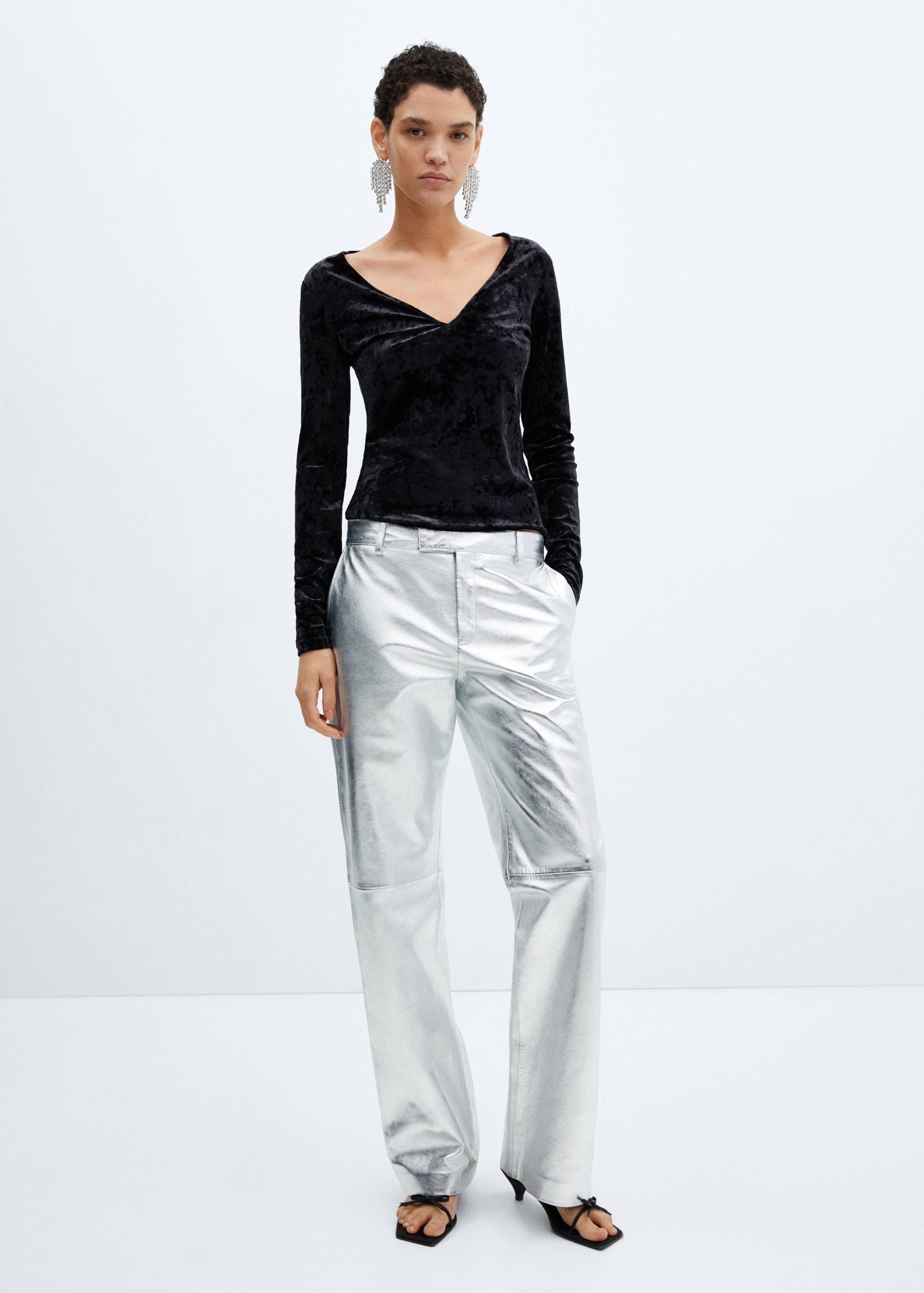 Velvet v-neck t-shirt - General plane