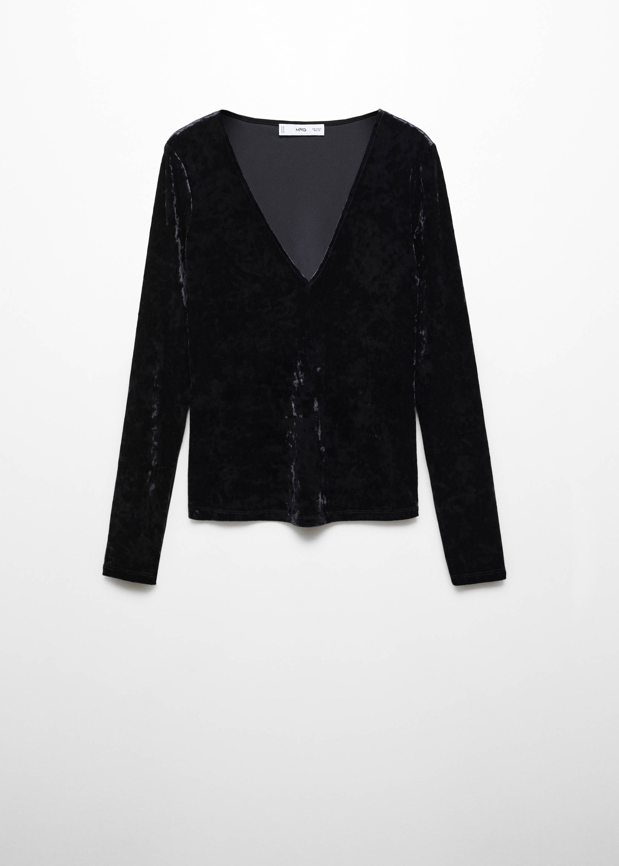 Velvet v-neck t-shirt - Article without model