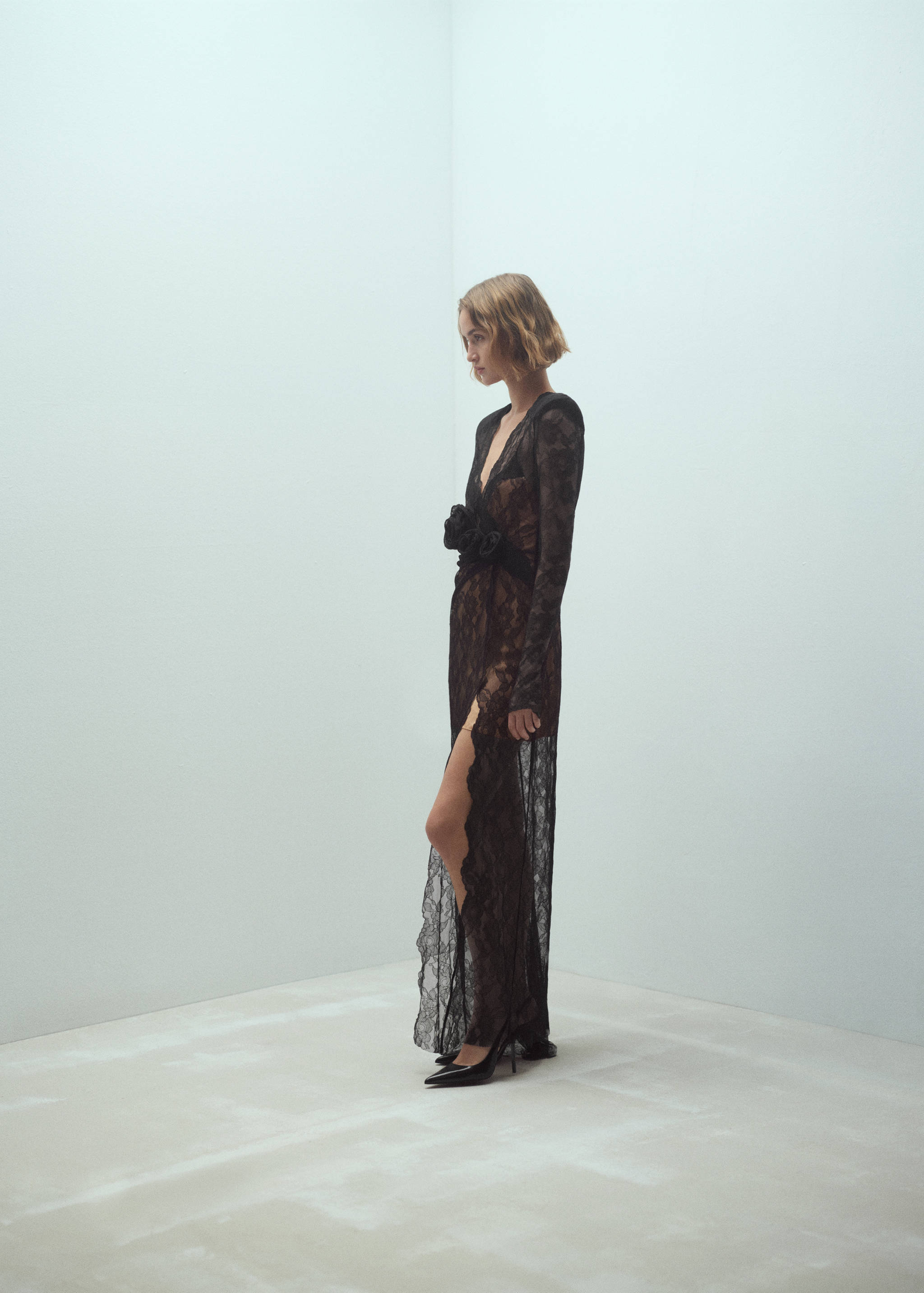 mango simona lace dress Mango Simona Lace Maxi Dress In Black - 64% Off