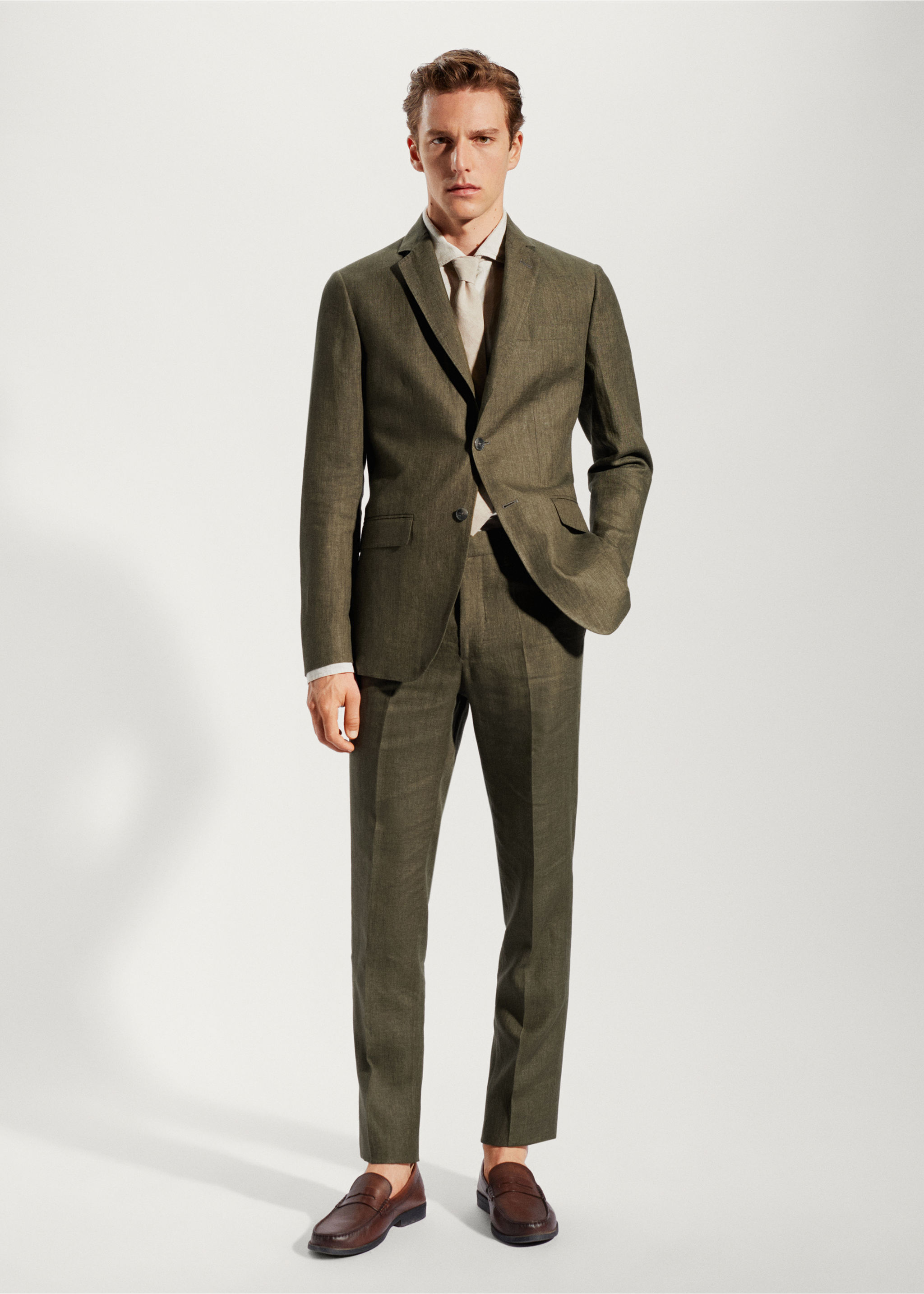 Blazer suit 100% linen - General plane