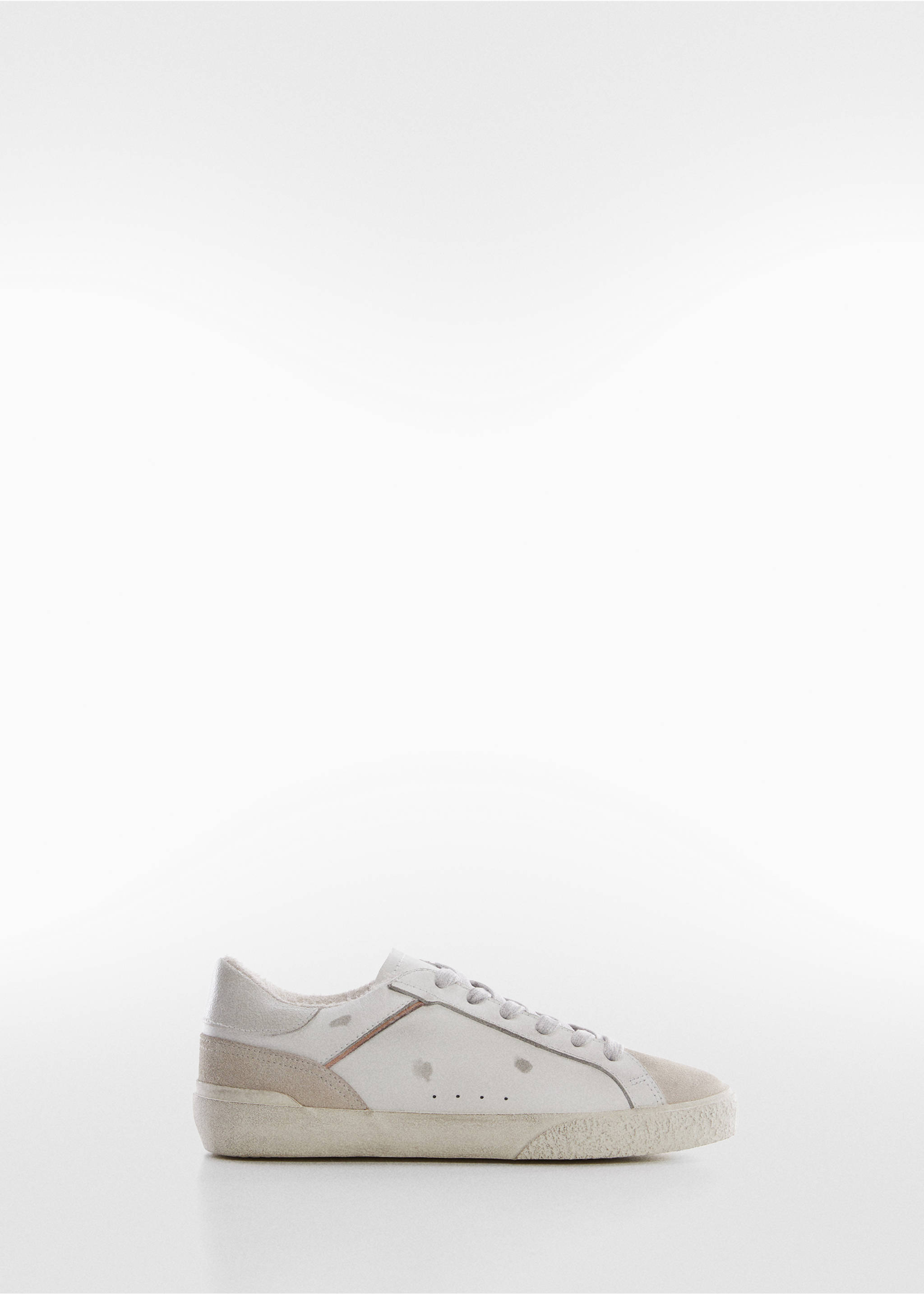 Leder-Sneakers mit Used-Effekt - Artikel ohne Model, Weiß. Ref: 57020031-00.