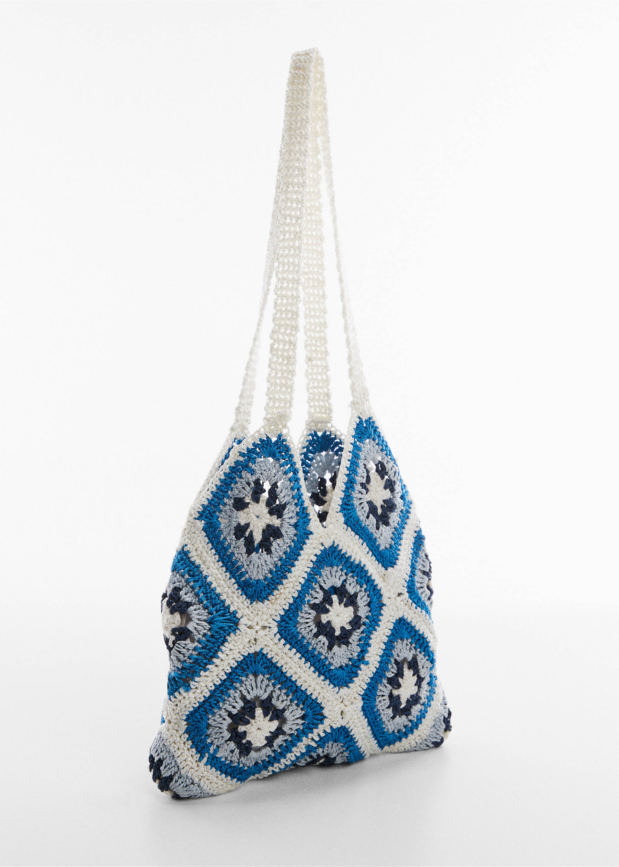Bucket crochet bag - Medium plane, Blue. Ref: 57020043-00.
