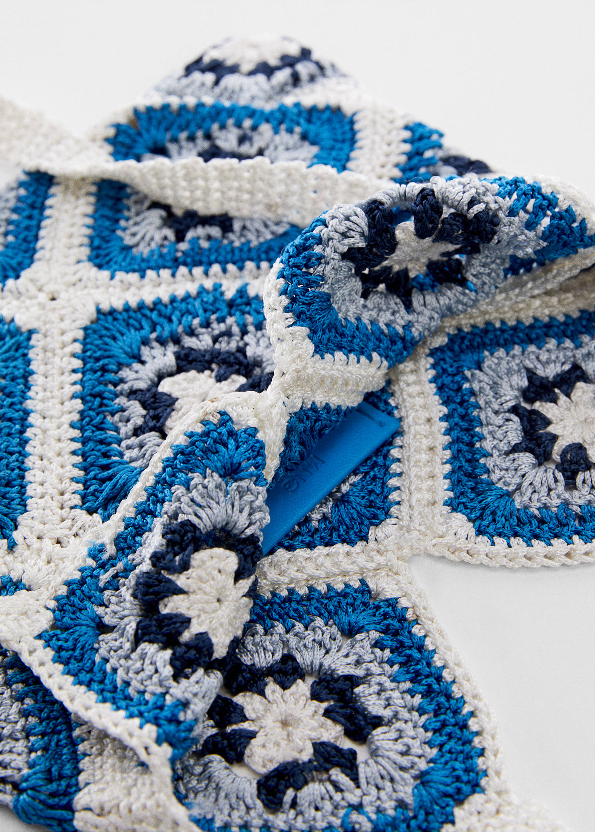 Bucket crochet bag - Details of the article 2, Blue. Ref: 57020043-00.