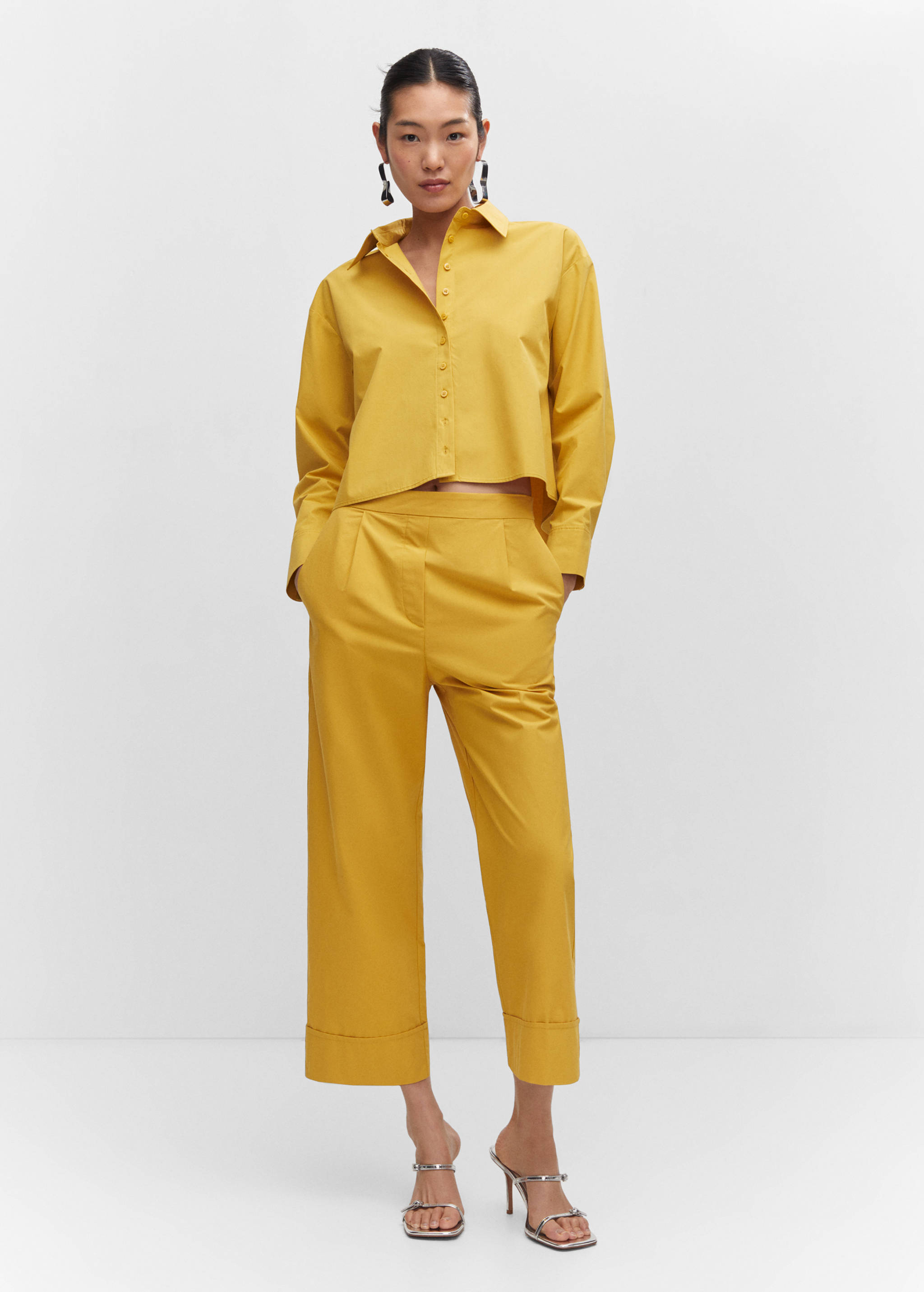 Pleated culottes pants - General plane