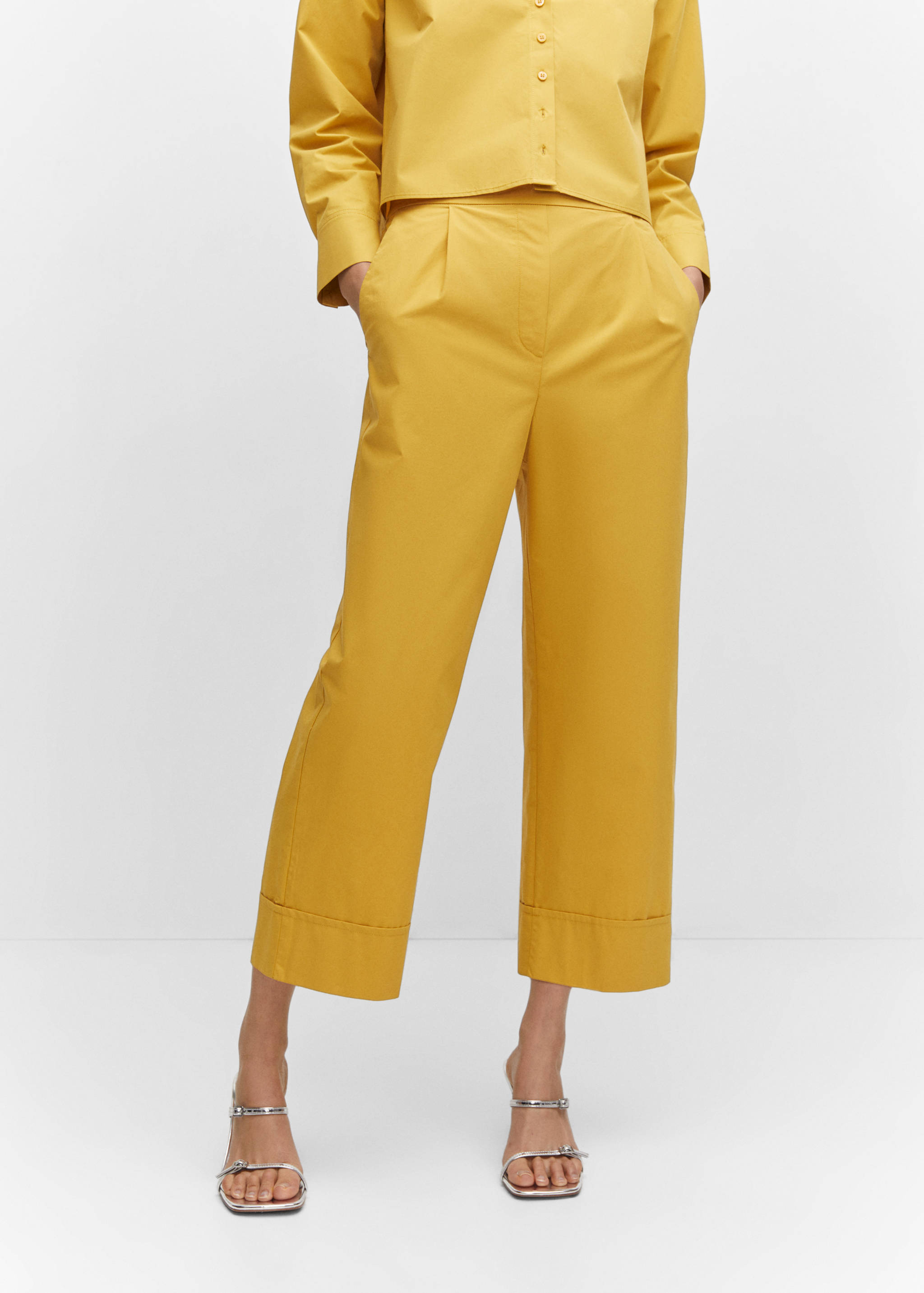 Pleated culottes pants - Medium plane