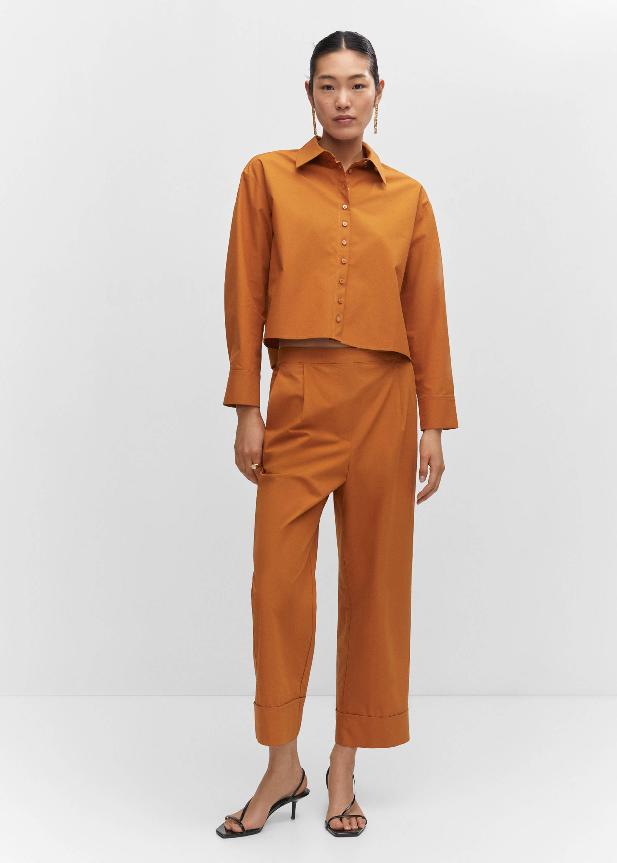 Pleated culottes pants - General plane