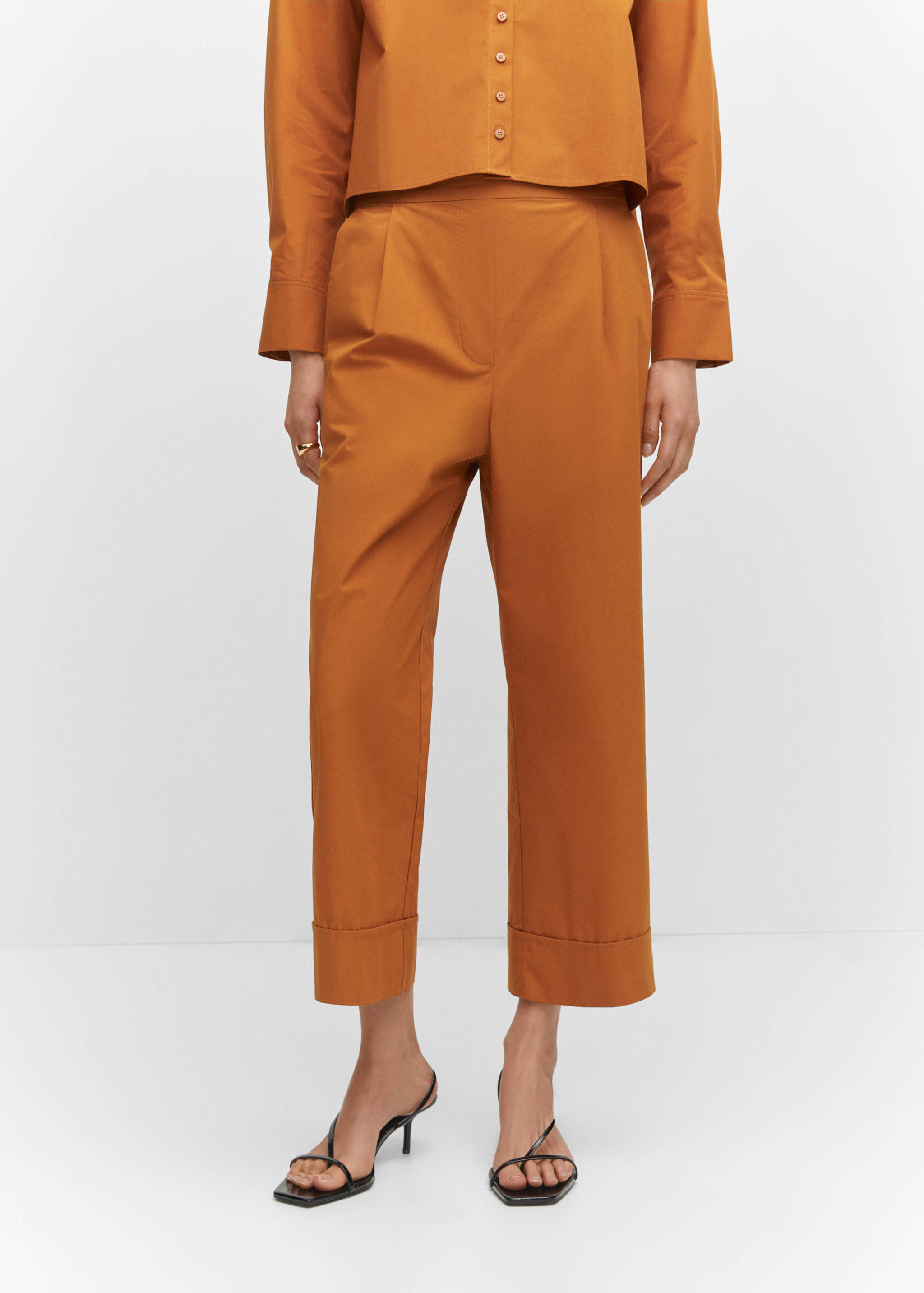 Pleated culottes pants - Medium plane
