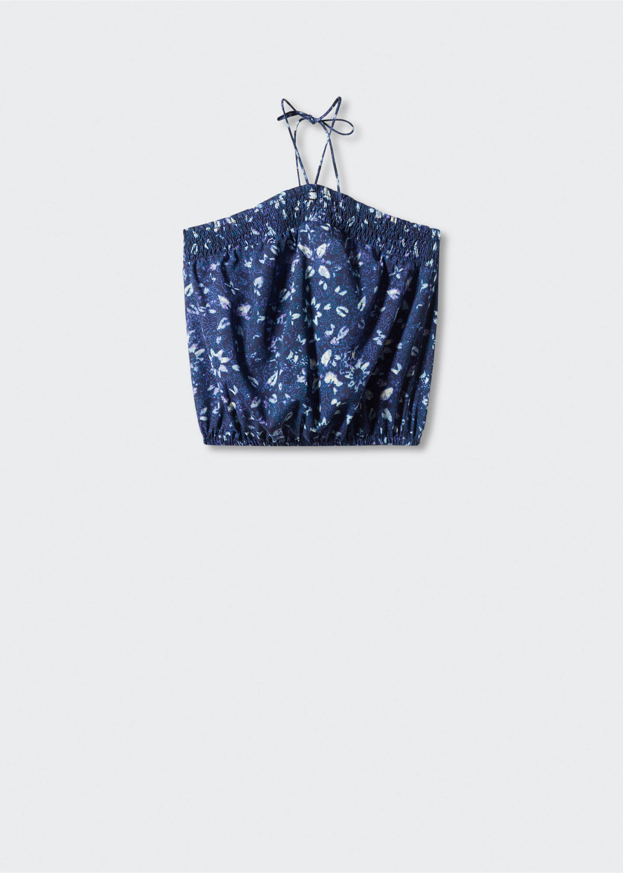 Print ruched top - Article without model, Blue. Ref: 57020129-00.