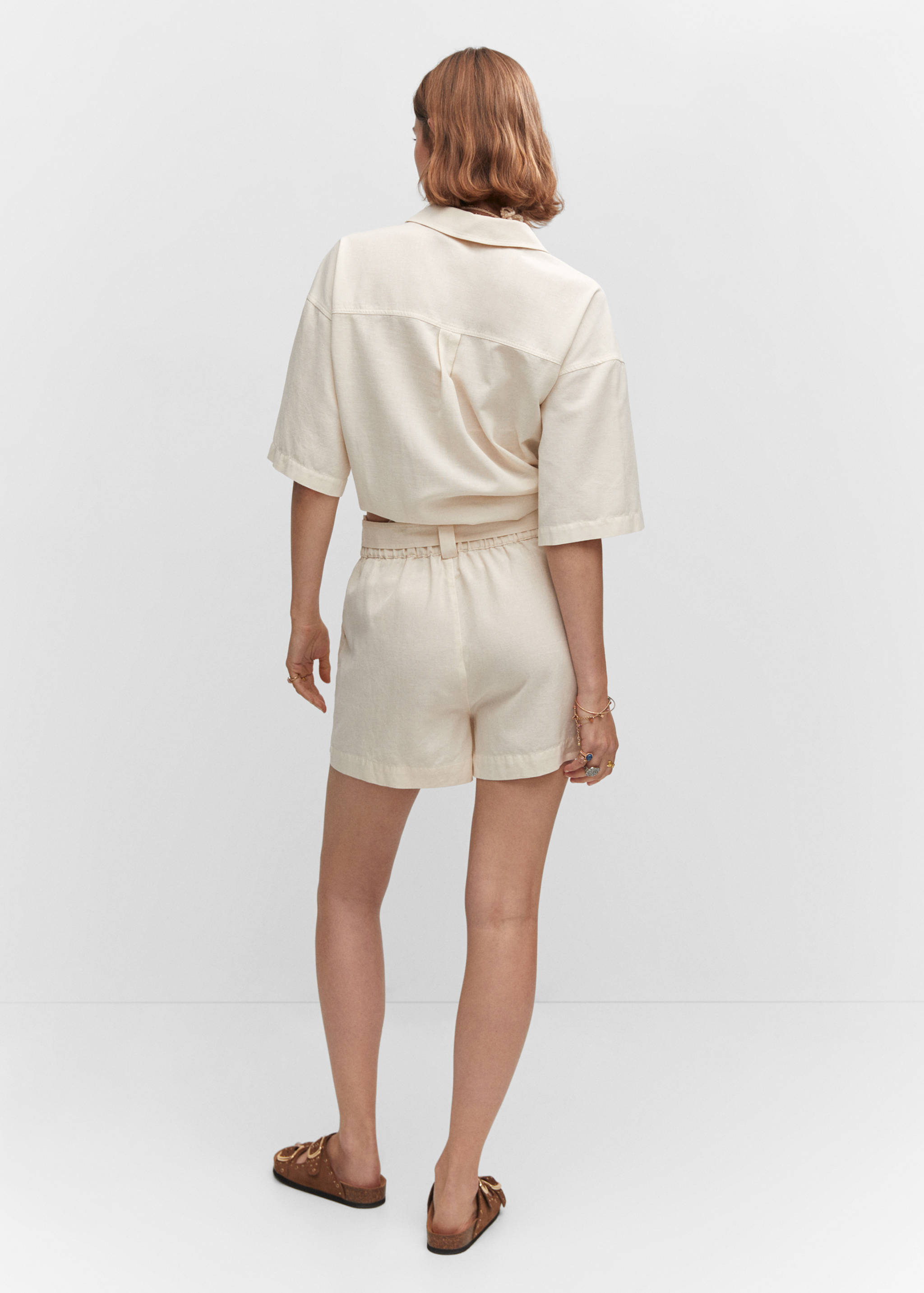 Cotton linen shorts - Reverse of the article