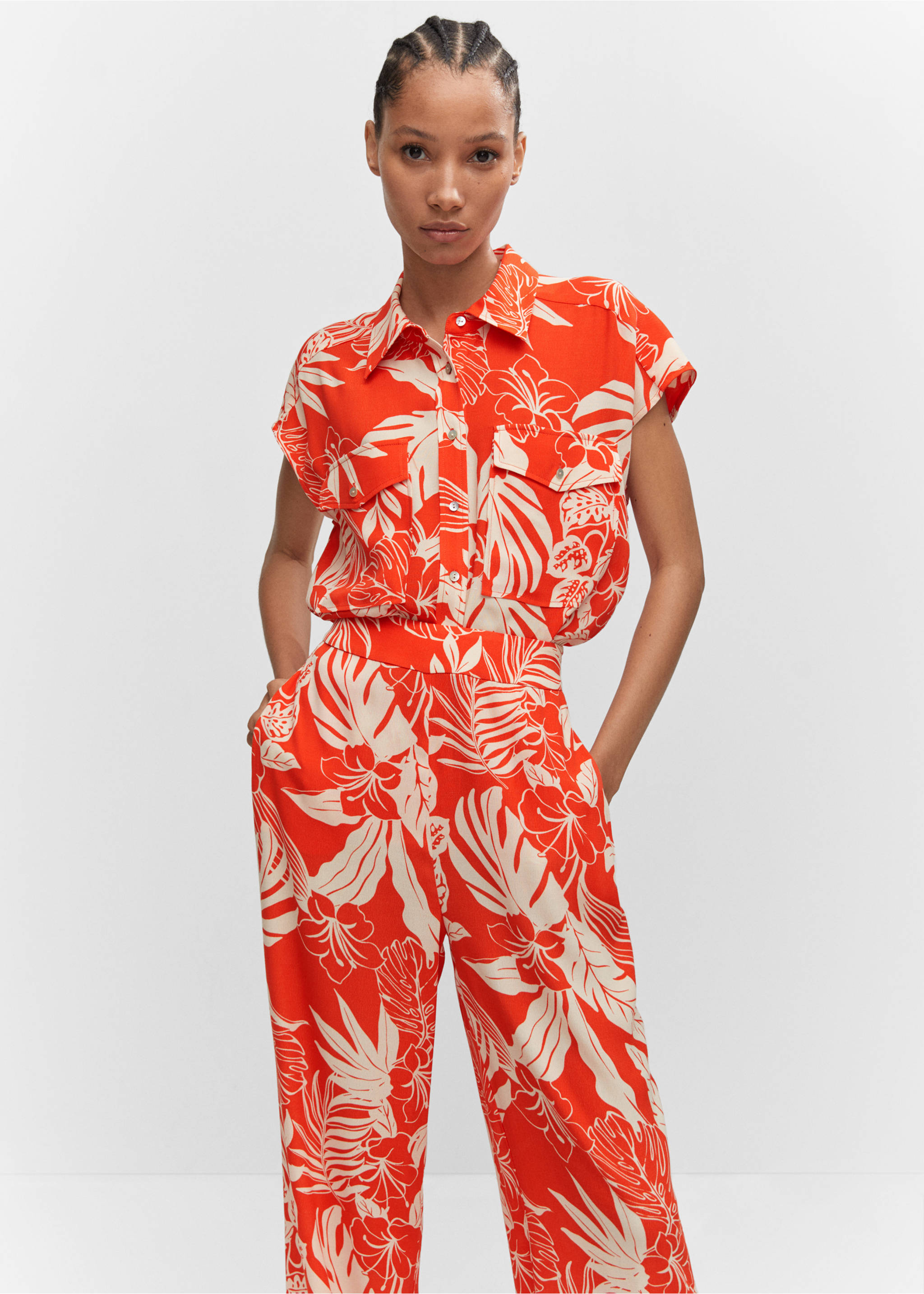 Oversize flowy shirt - Medium plane, Orange. Ref: 57020217-00.