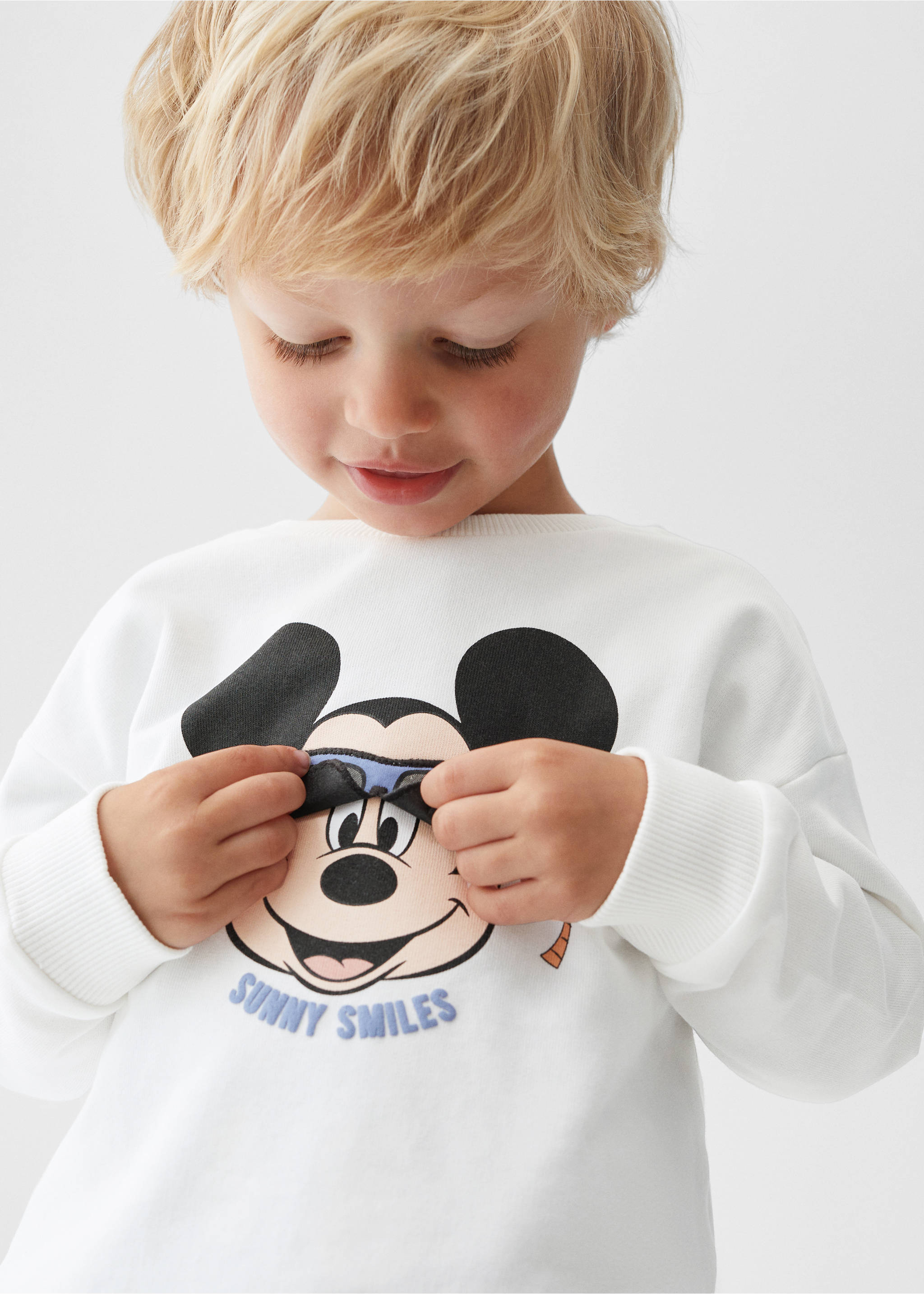 Mickey Mouse sweatshirt - Details of the article 2, Off White. Ref: 57020451-00.