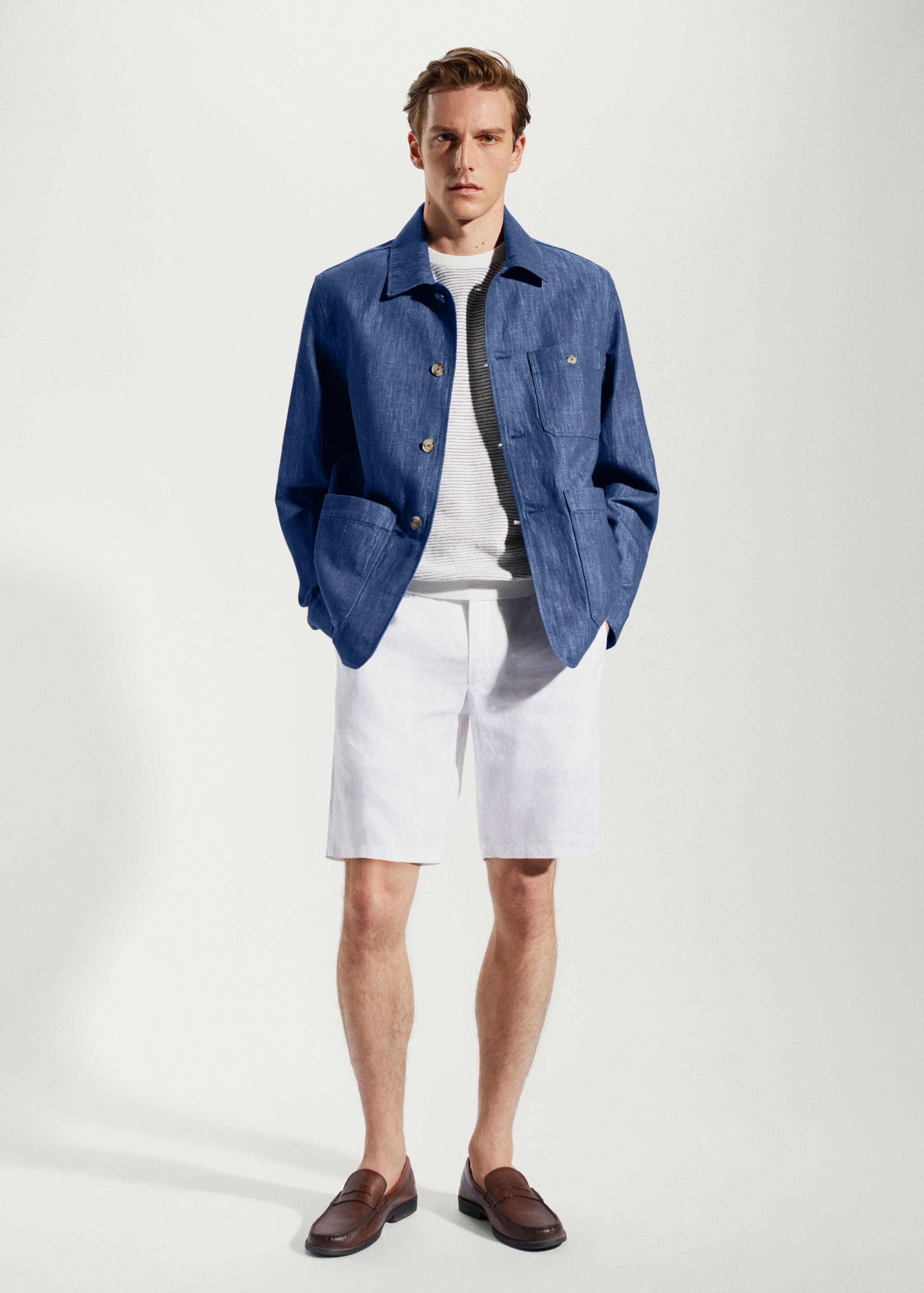Veste poches coton-lin - Plan général