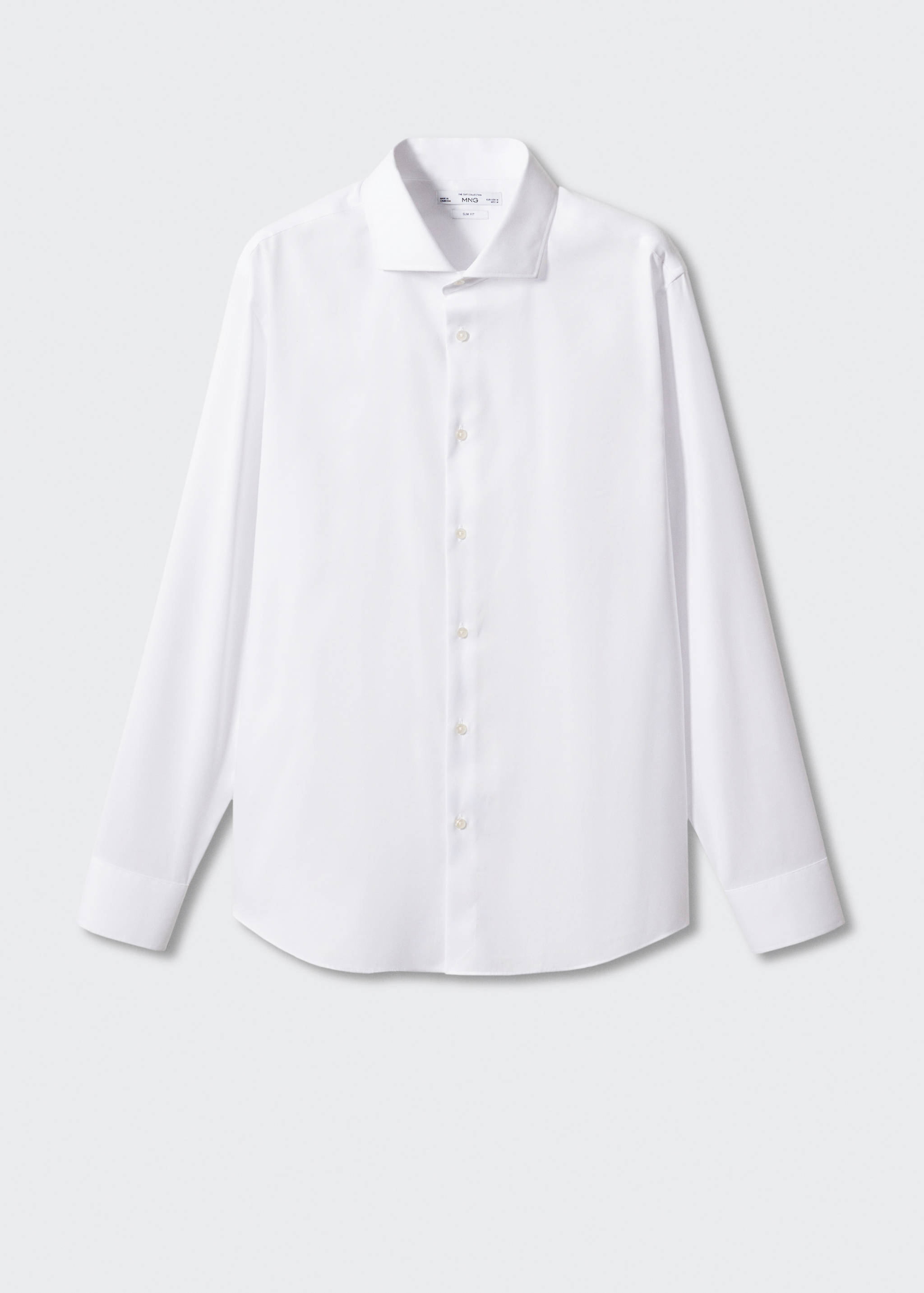 Camisa de fato de algodão slim fit com estrutura - Artigo sem modelo