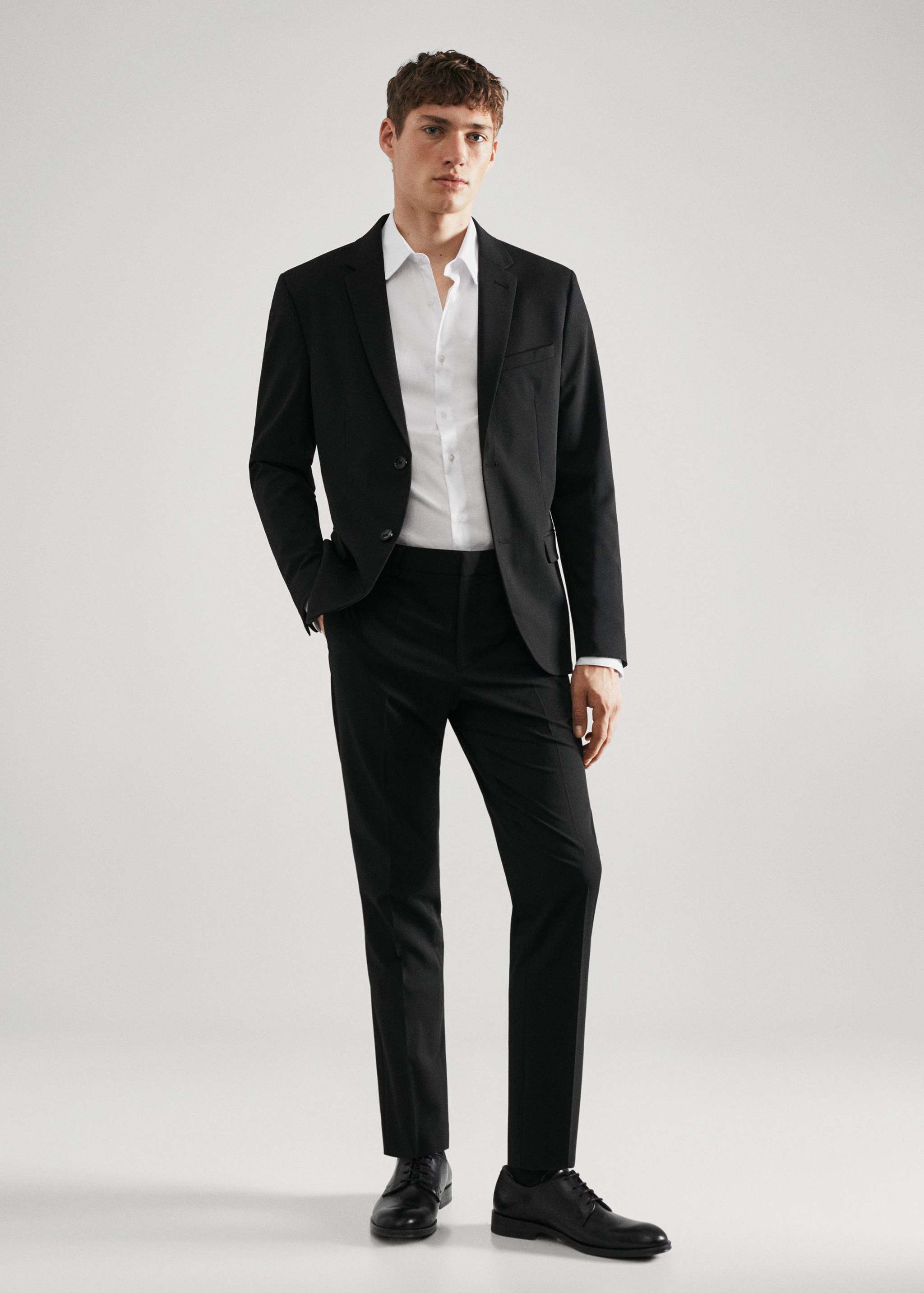 Camisa vestit súper slim fit popelín - Pla general