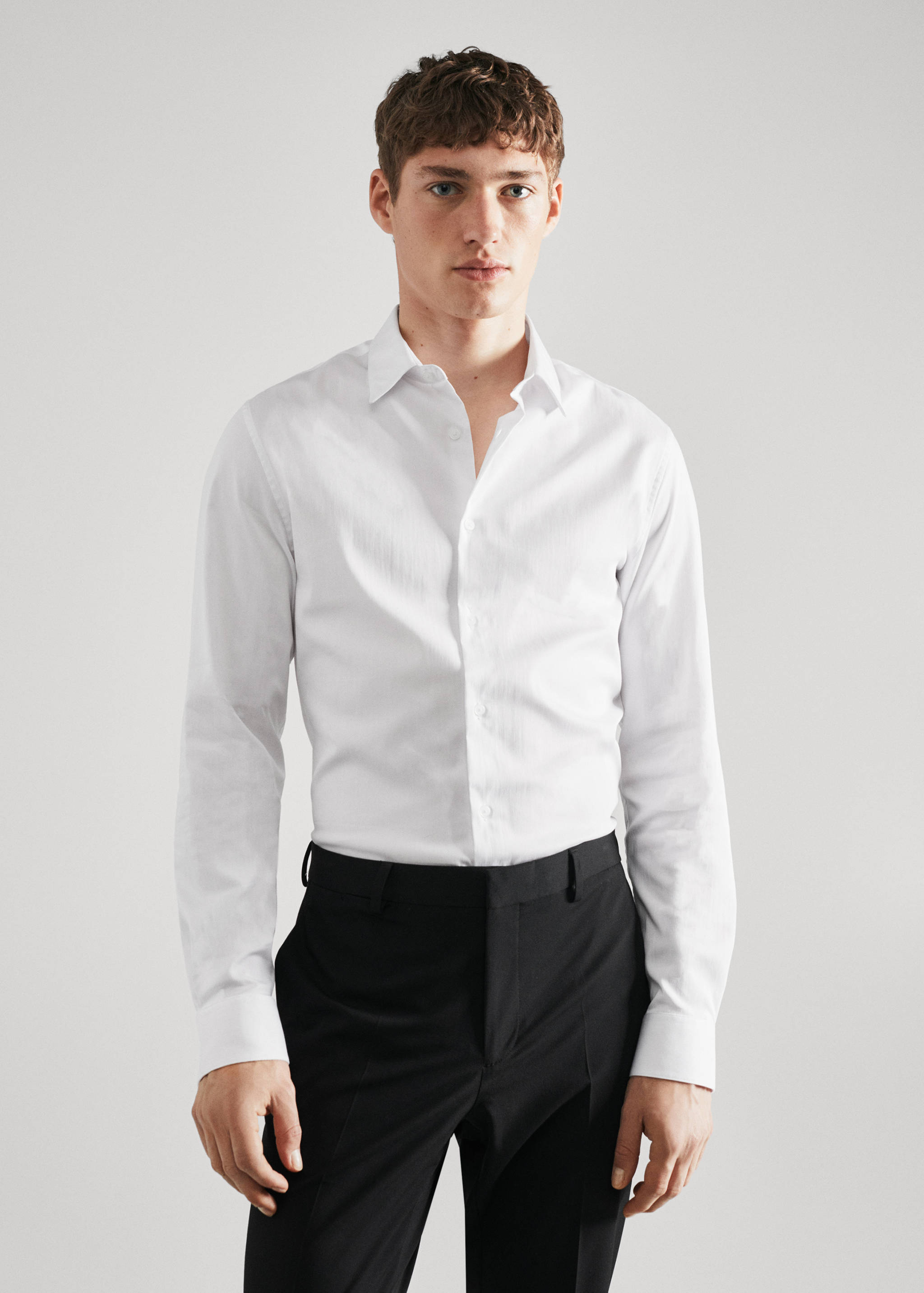 Camisa vestit súper slim fit popelín - Pla mig