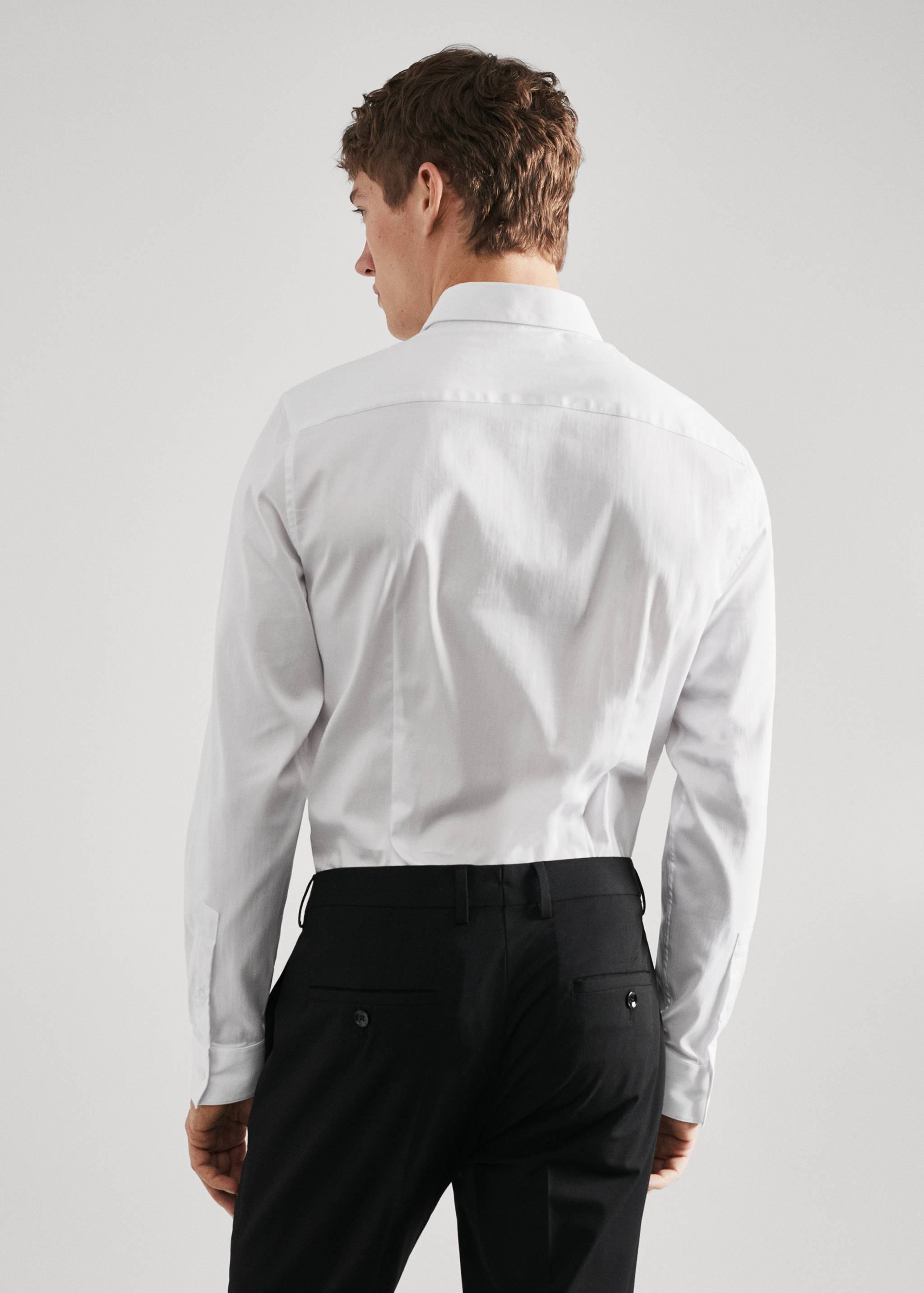 Camisa vestit súper slim fit popelín - Revers de l'article