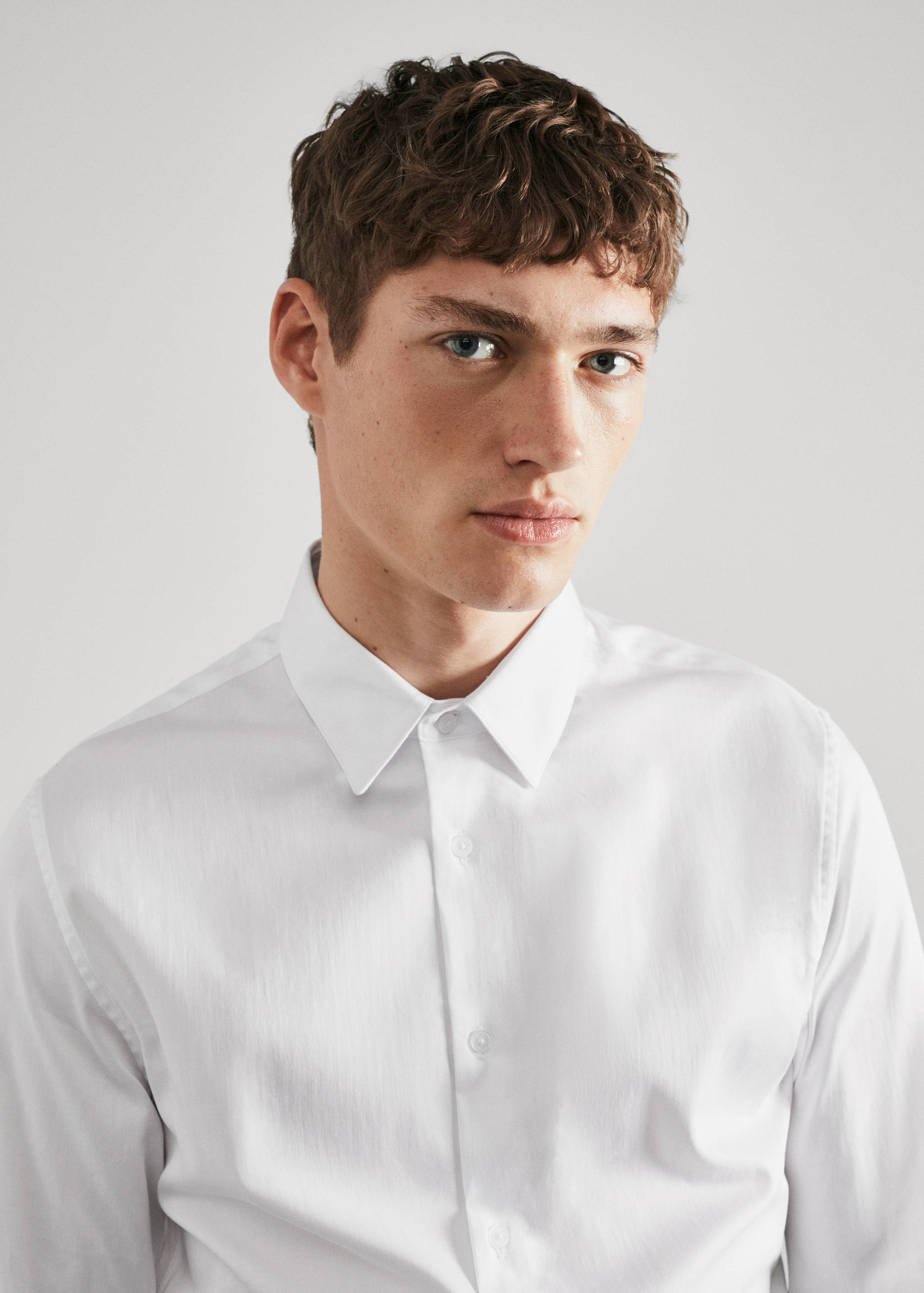 Camisa vestit súper slim fit popelín - Detall de l'article 1