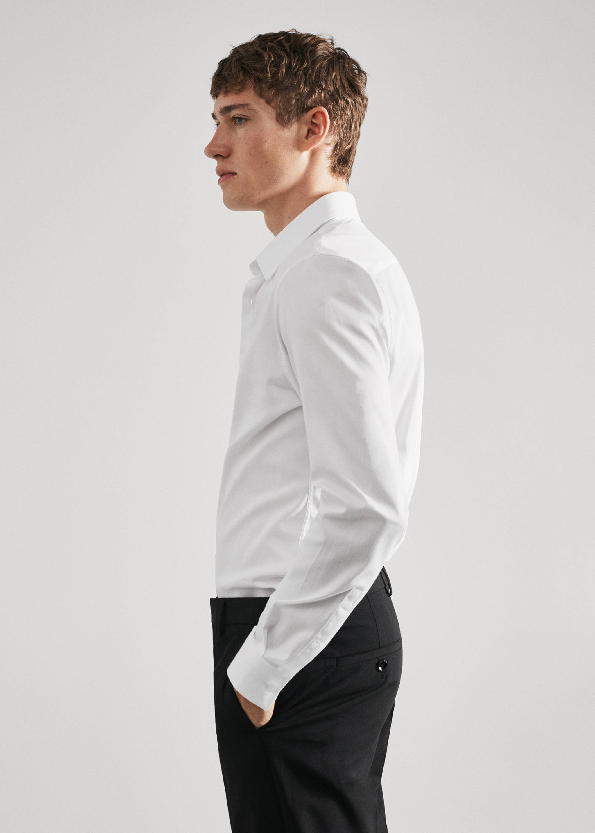 Camisa vestit súper slim fit popelín - Detall de l'article 2