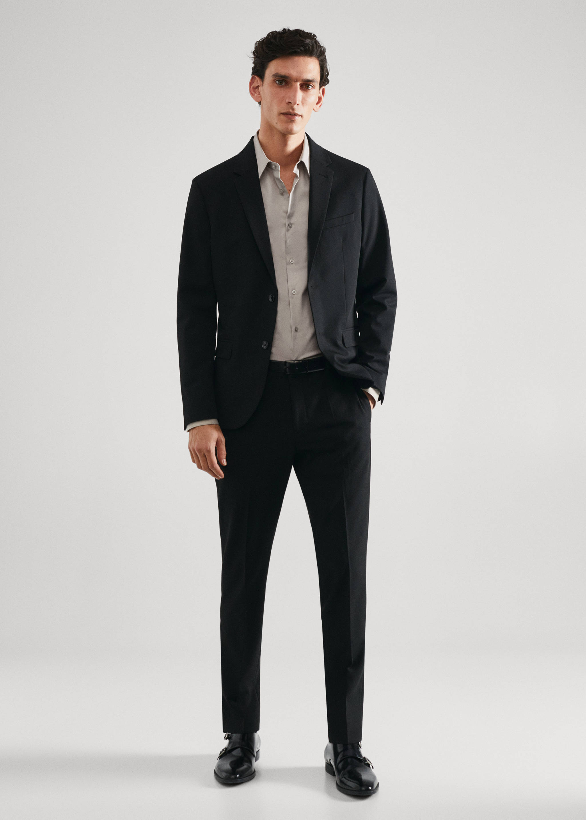 Camisa vestit súper slim fit popelín - Pla general