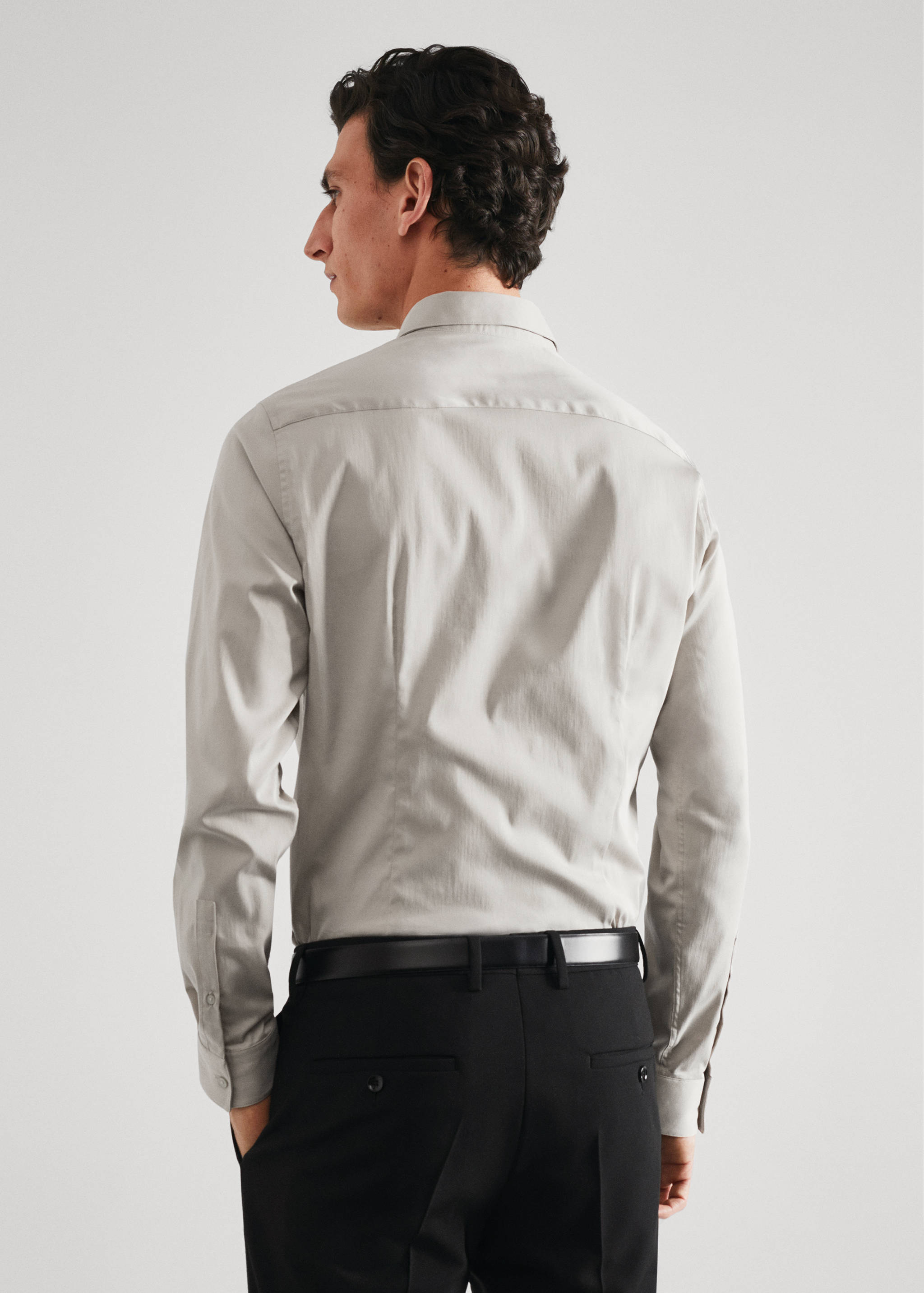 Camisa vestit súper slim fit popelín - Revers de l'article