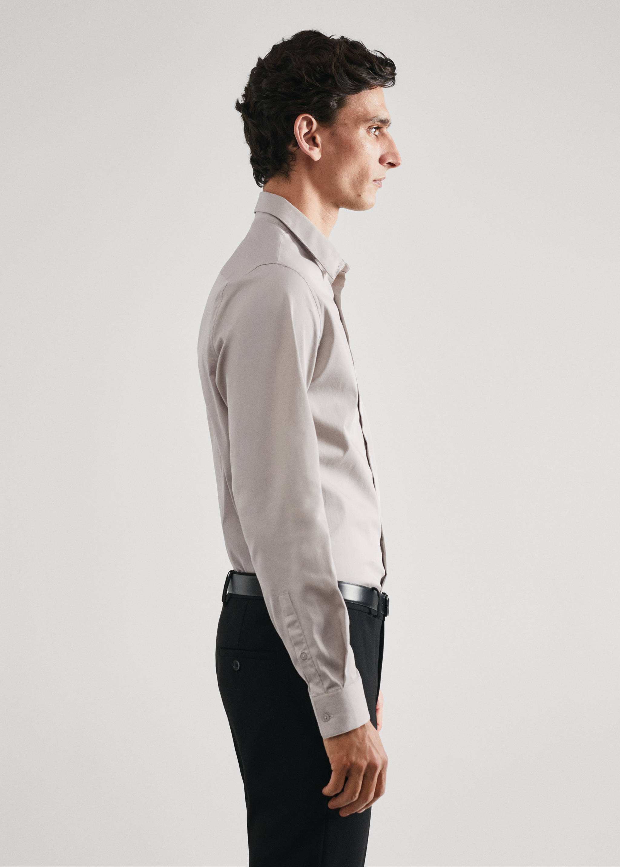 Camisa vestit súper slim fit popelín - Detall de l'article 2