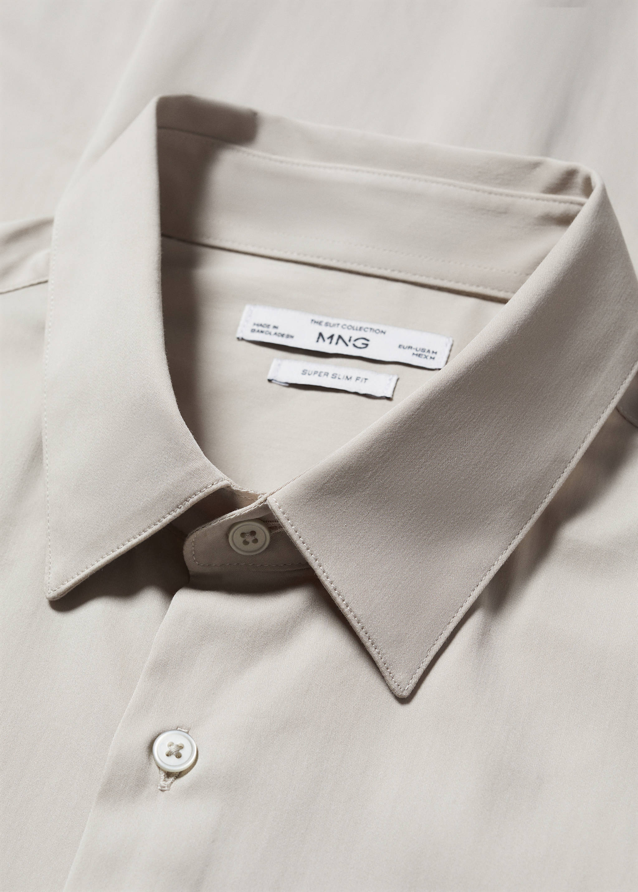 Camisa vestit súper slim fit popelín - Detall de l'article 8