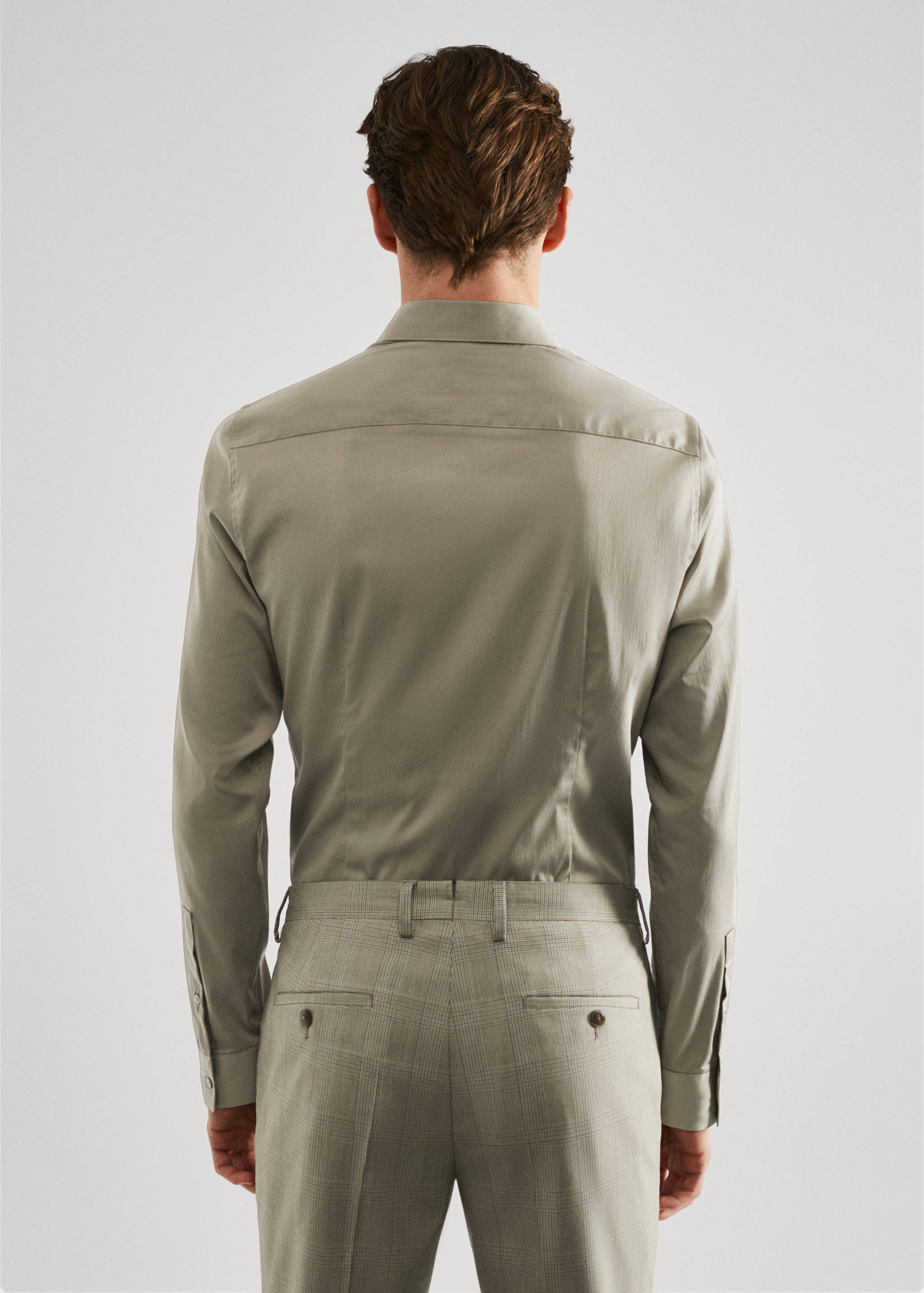 Camisa vestit súper slim fit popelín - Revers de l'article