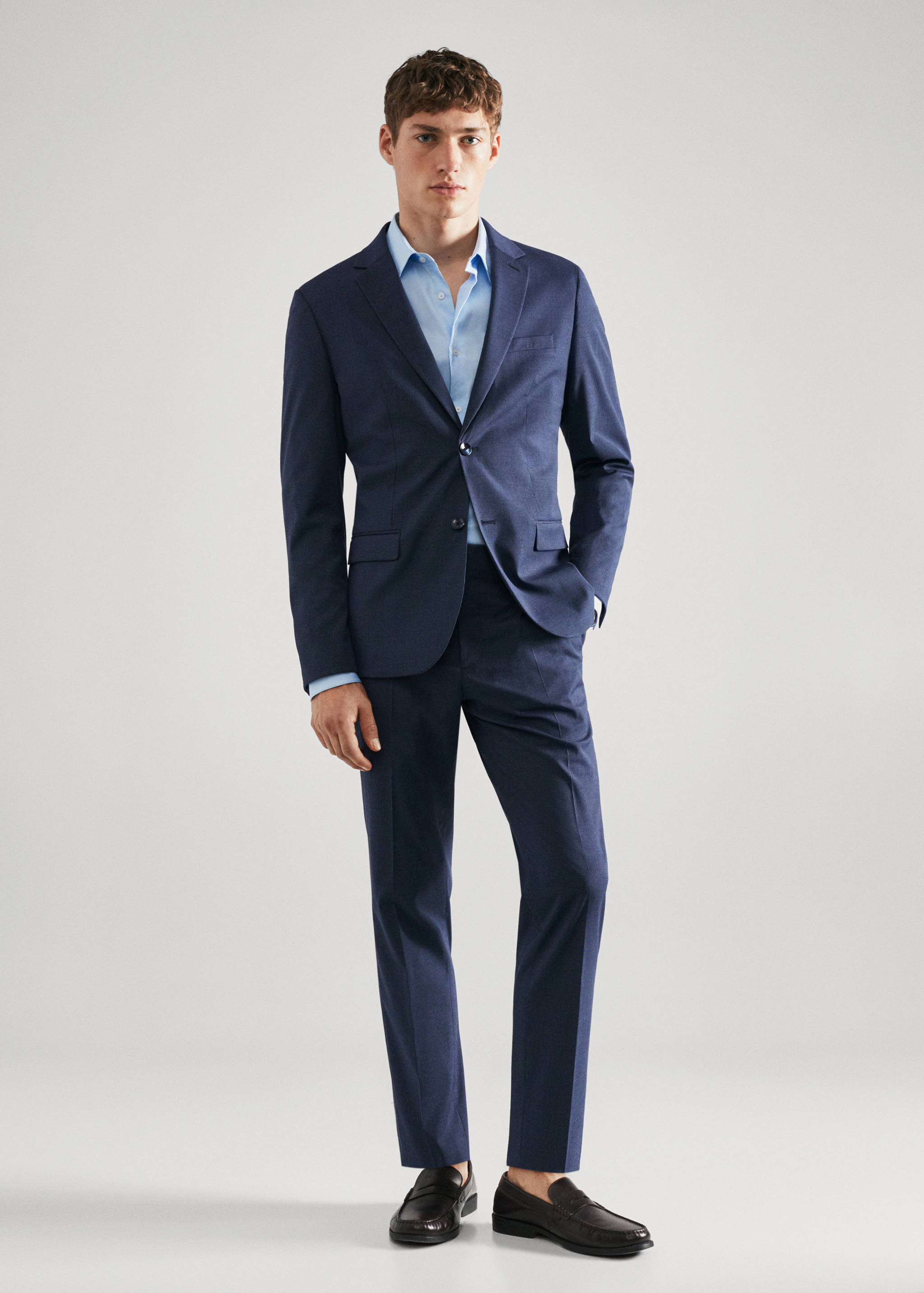 Camisa vestit súper slim fit popelín - Pla general