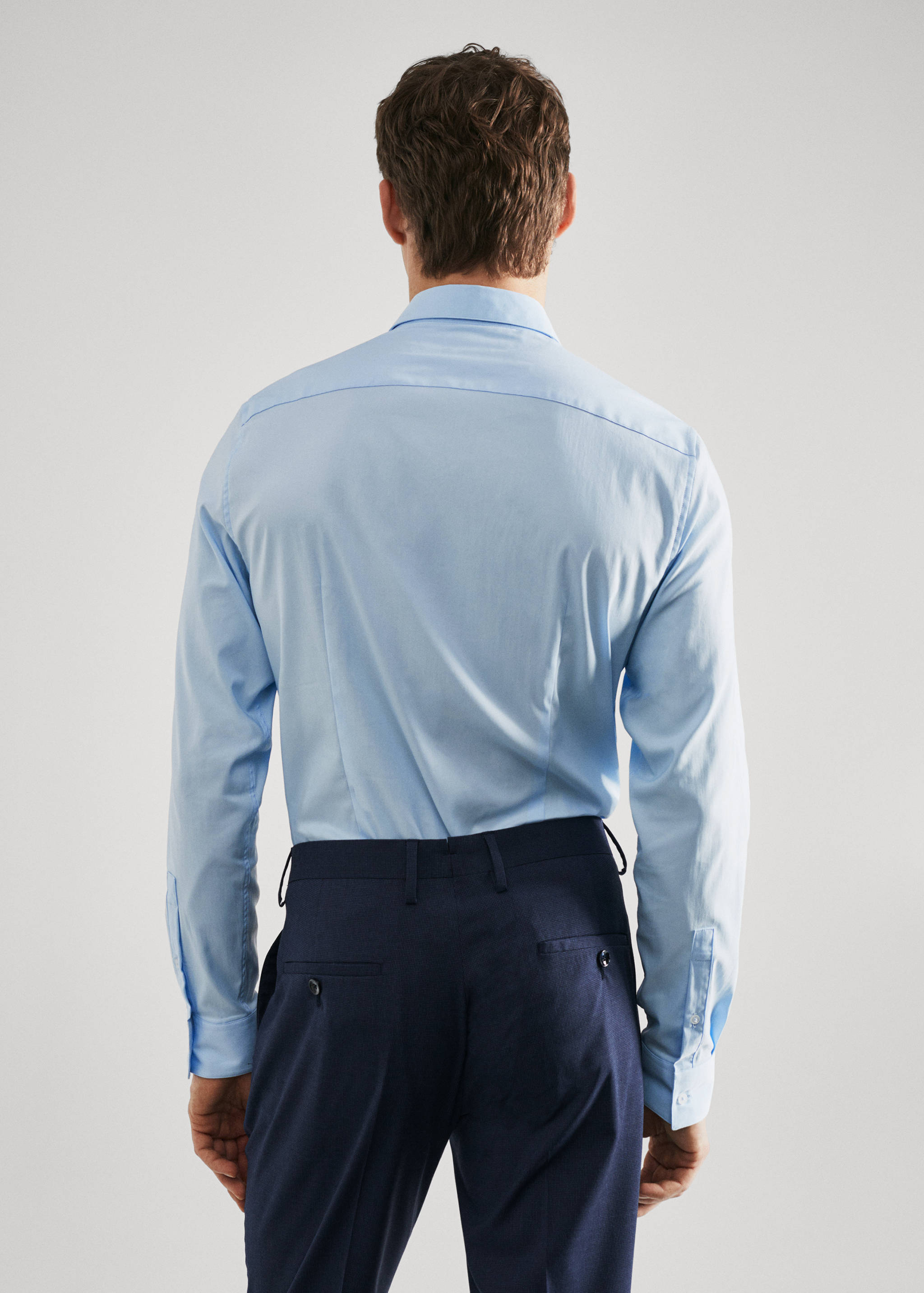 Camisa vestit súper slim fit popelín - Revers de l'article