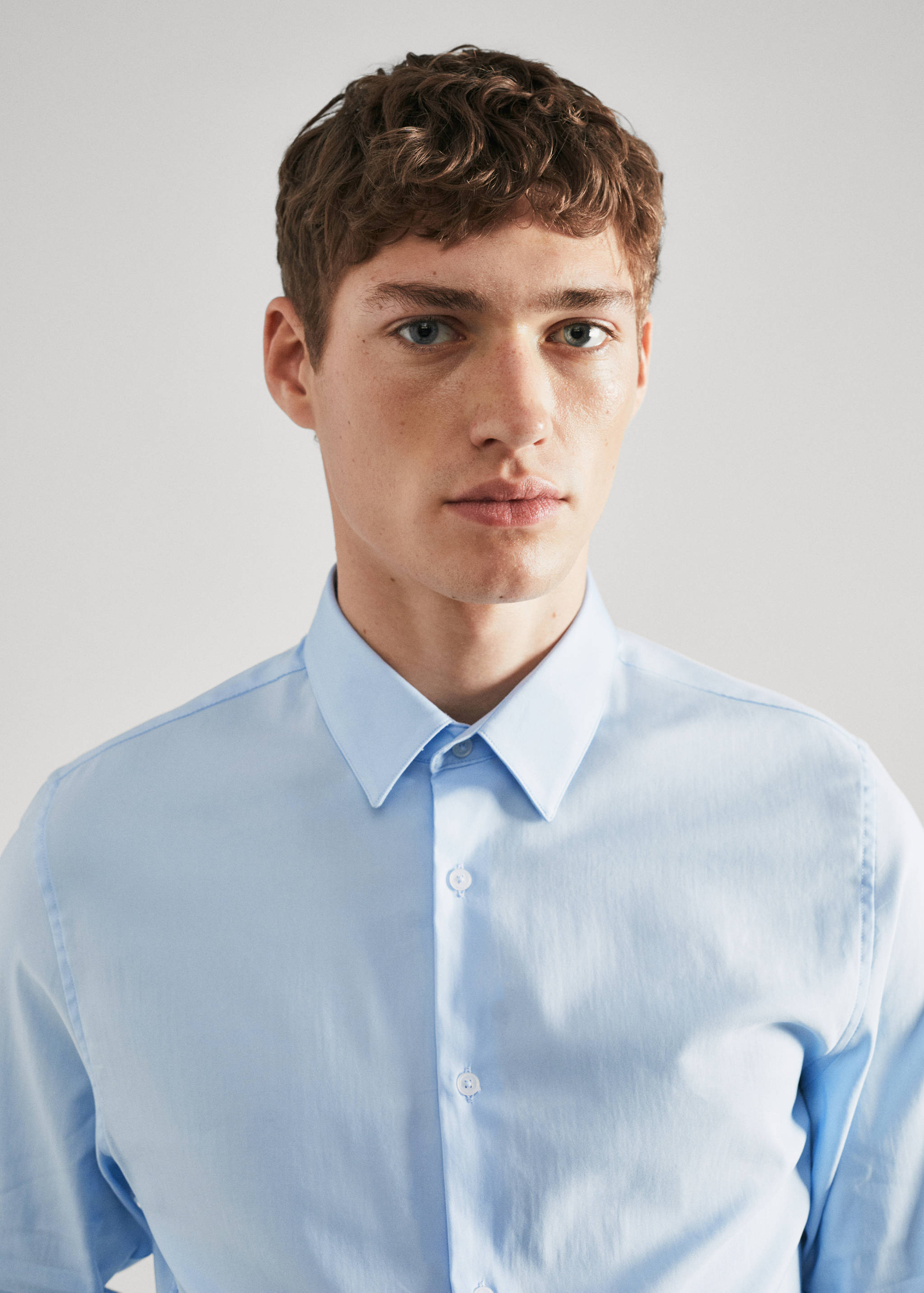 Camisa vestit súper slim fit popelín - Detall de l'article 1