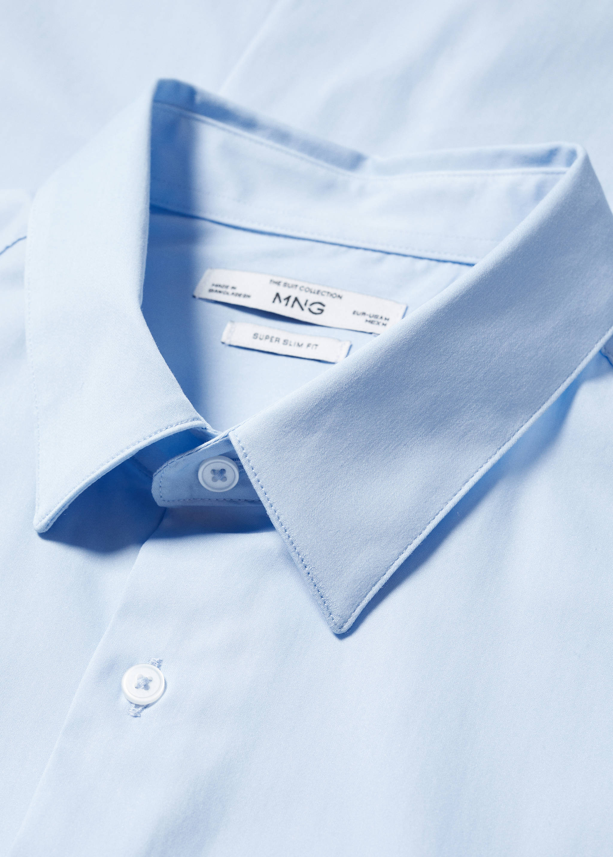 Camisa vestit súper slim fit popelín - Detall de l'article 8