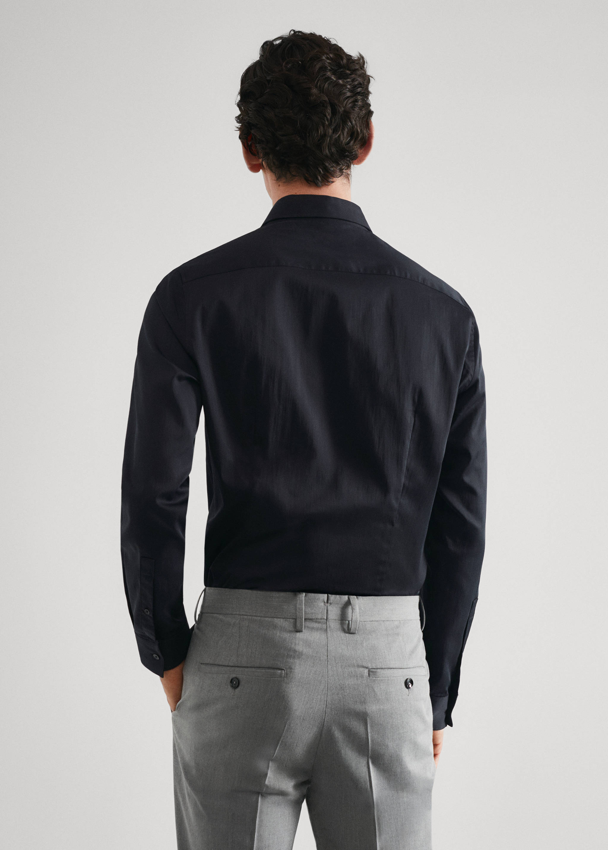 Camisa vestit súper slim fit popelín - Revers de l'article