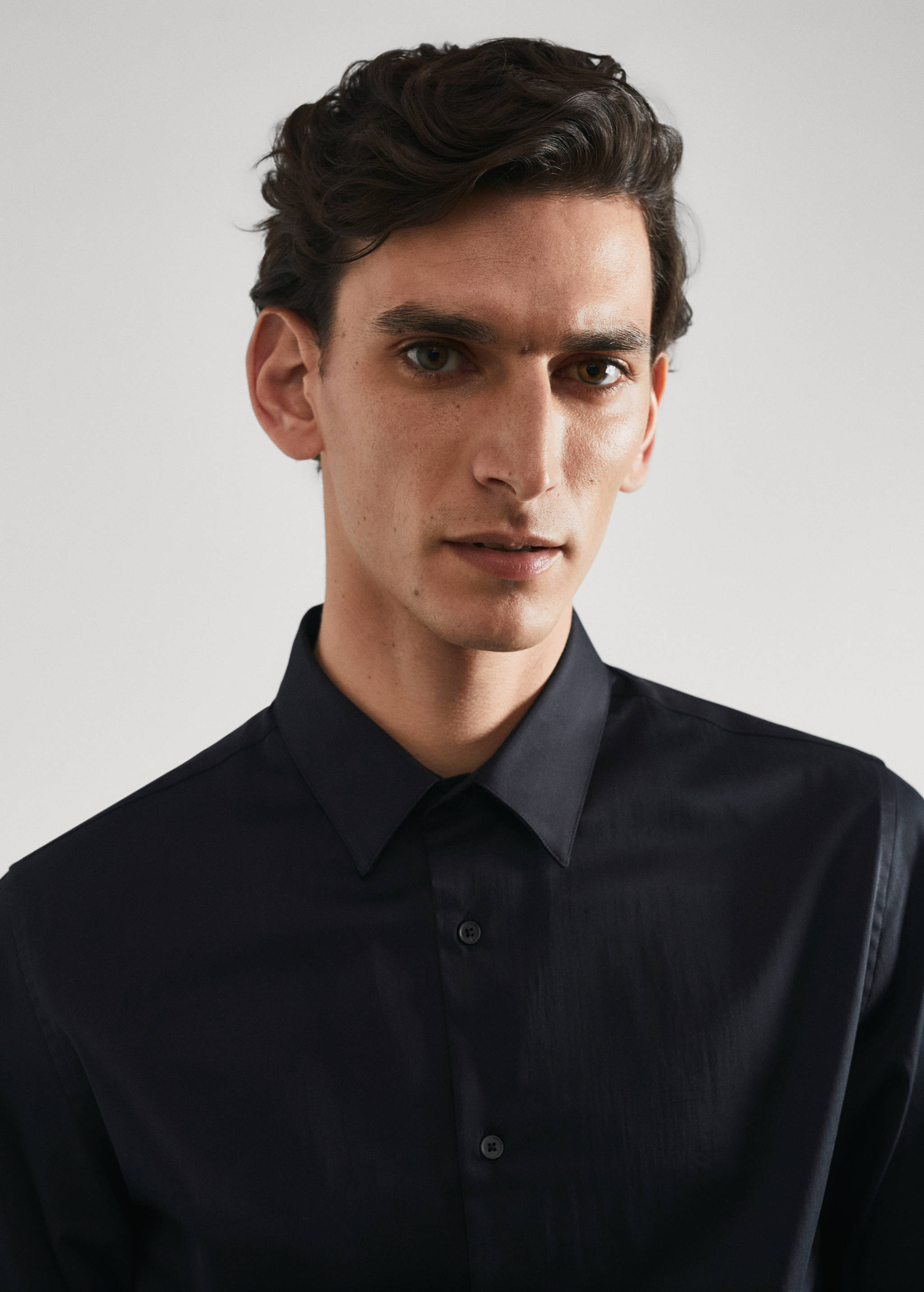Camisa vestit súper slim fit popelín - Detall de l'article 1