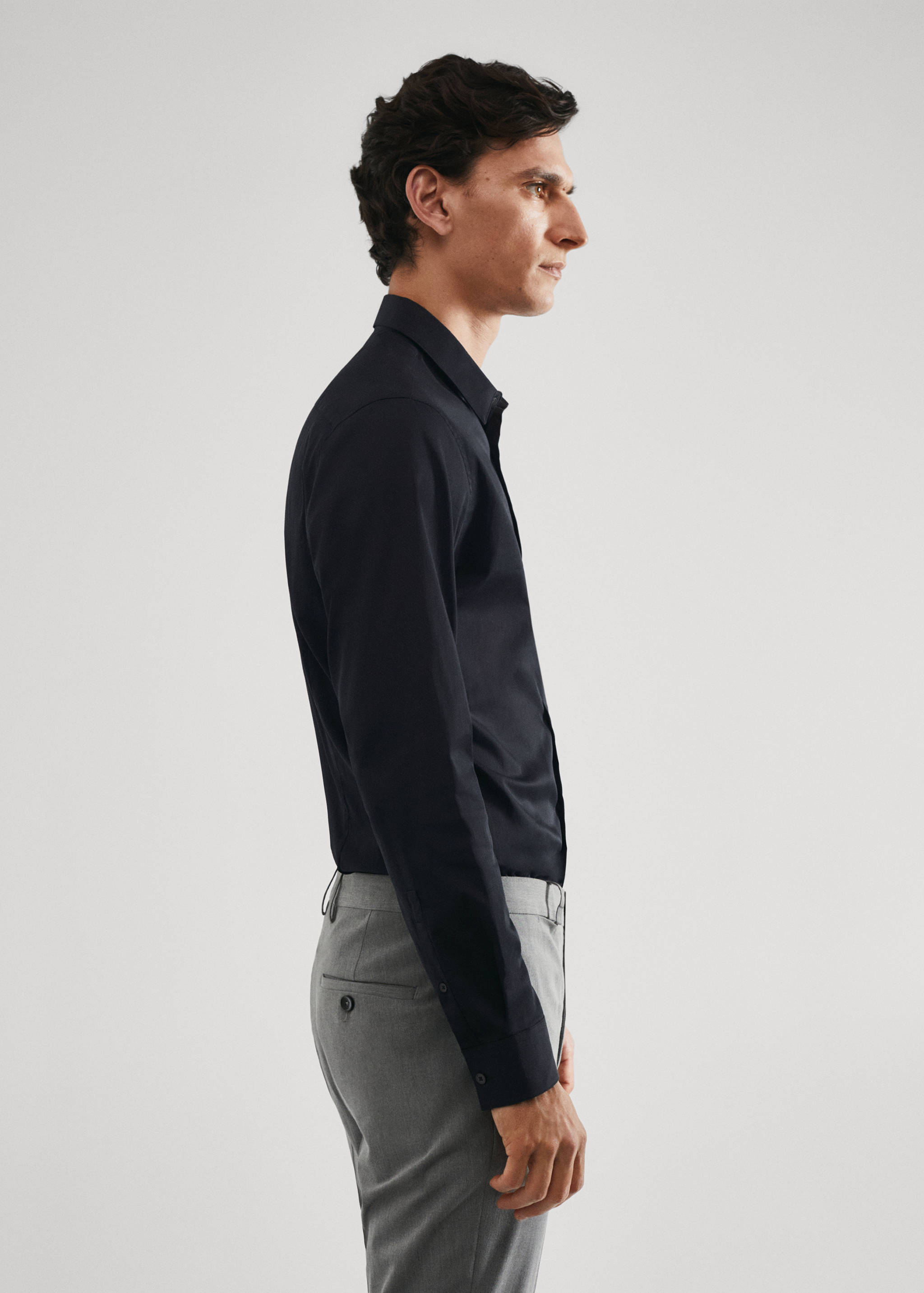 Camisa vestit súper slim fit popelín - Detall de l'article 2