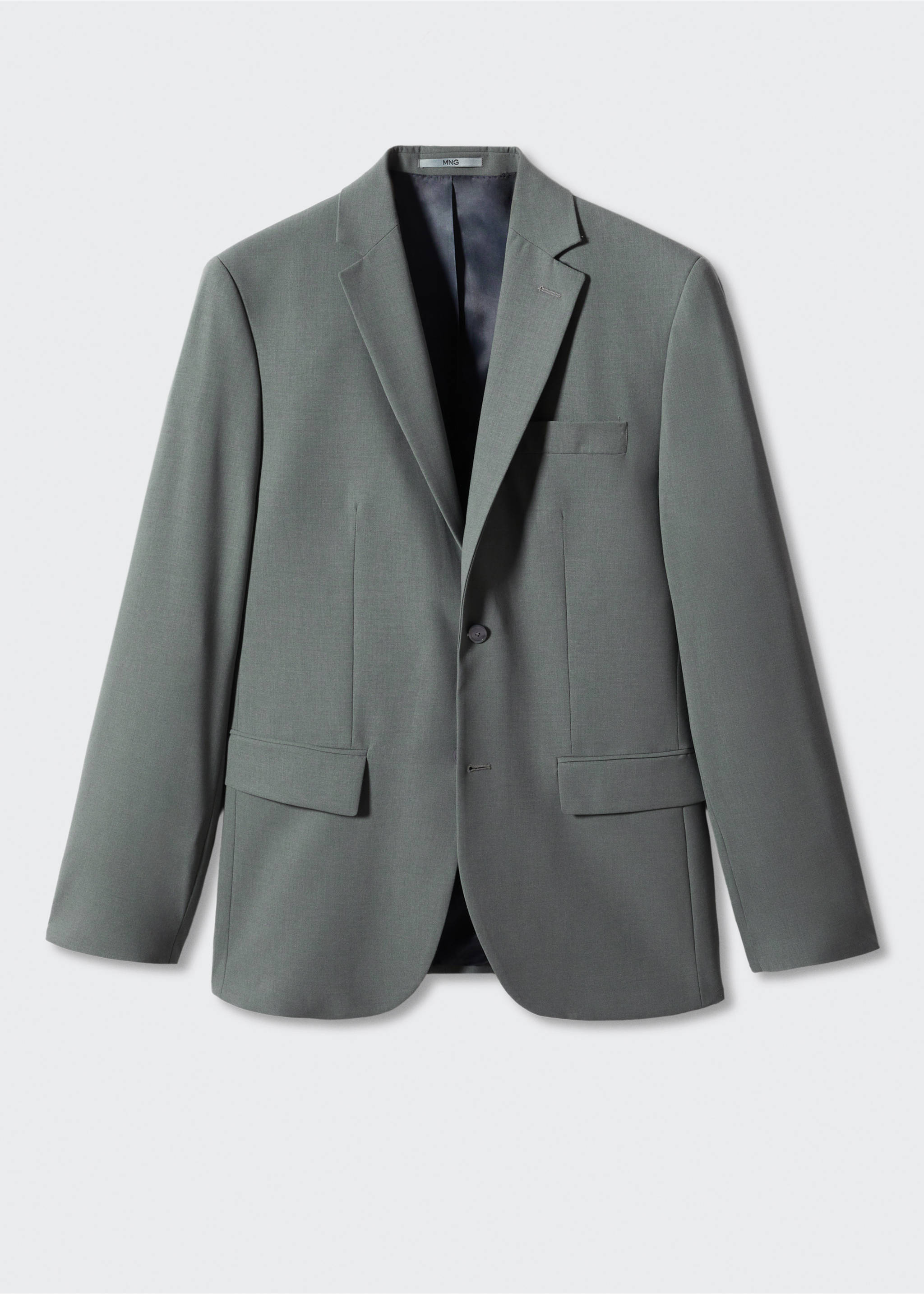 Slim-fit wool suit jacket - Article without model, Green. Ref: 57020760-00.
