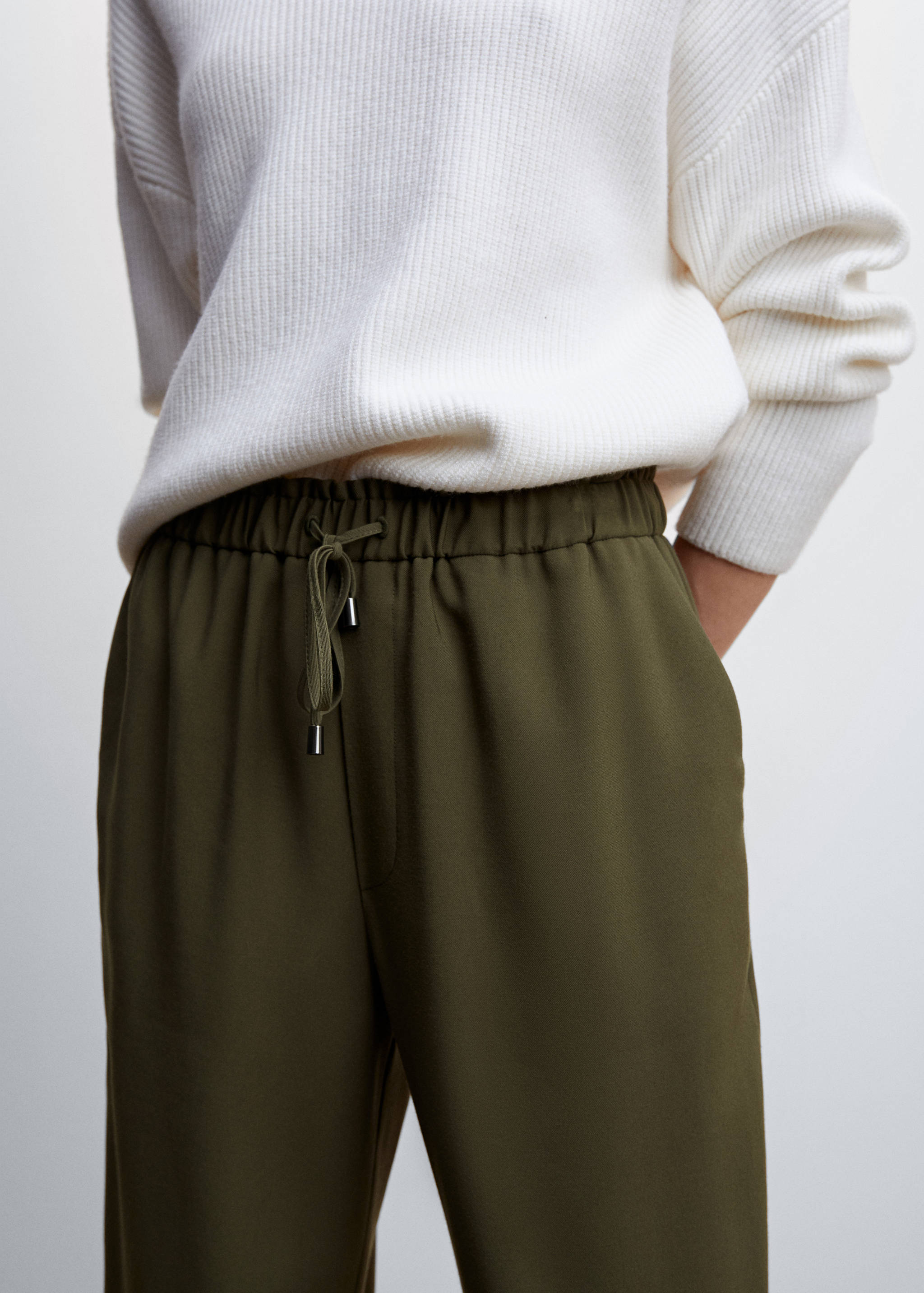 Flowy straight-fit pants with bow - Details of the article 6
