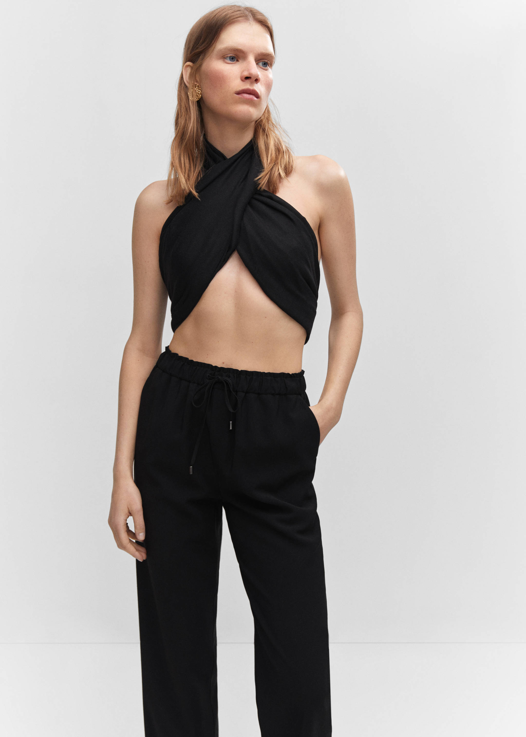 Flowy straight-fit pants with bow - Details of the article 6