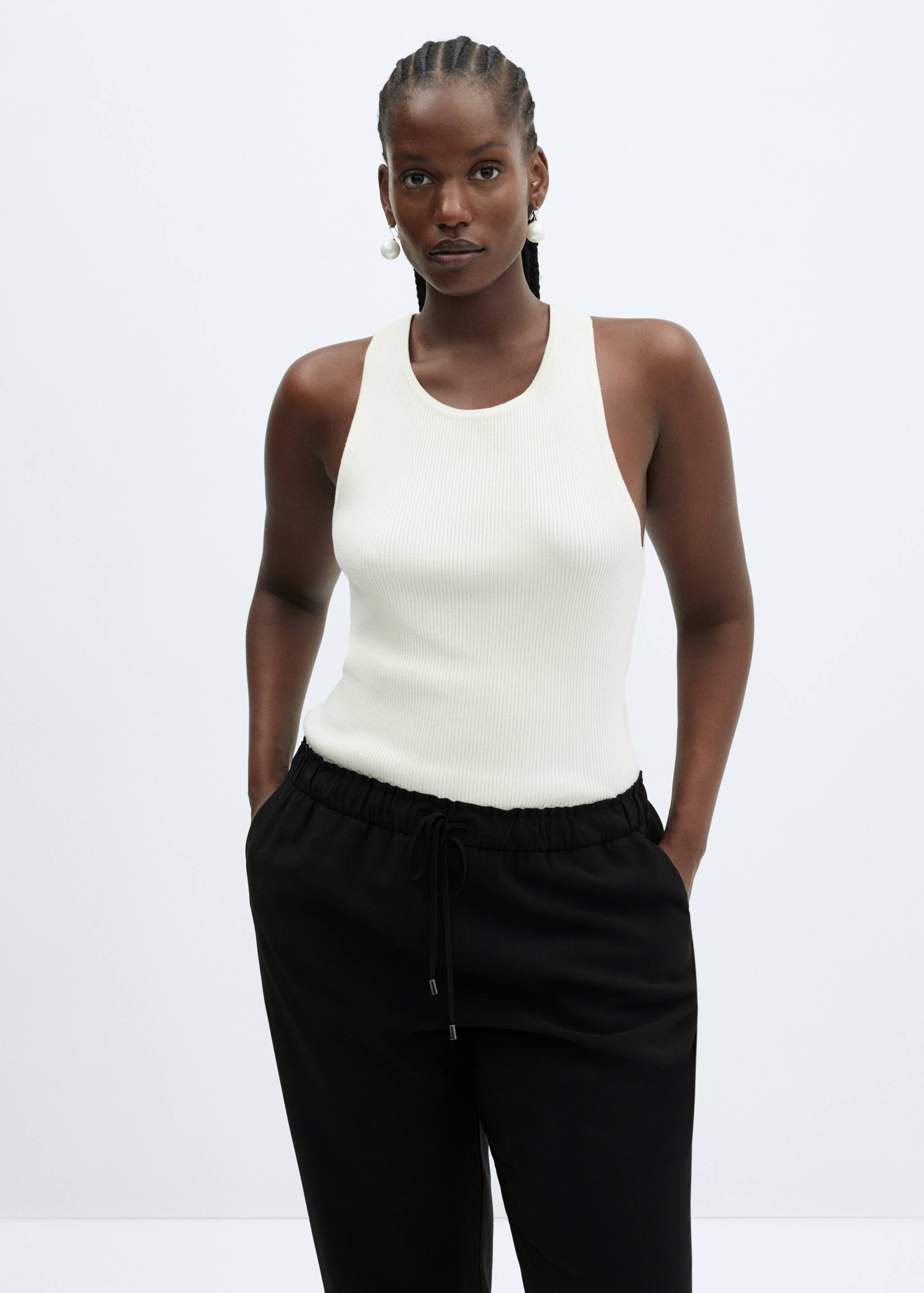 Flowy straight-fit pants with bow - Details of the article 5